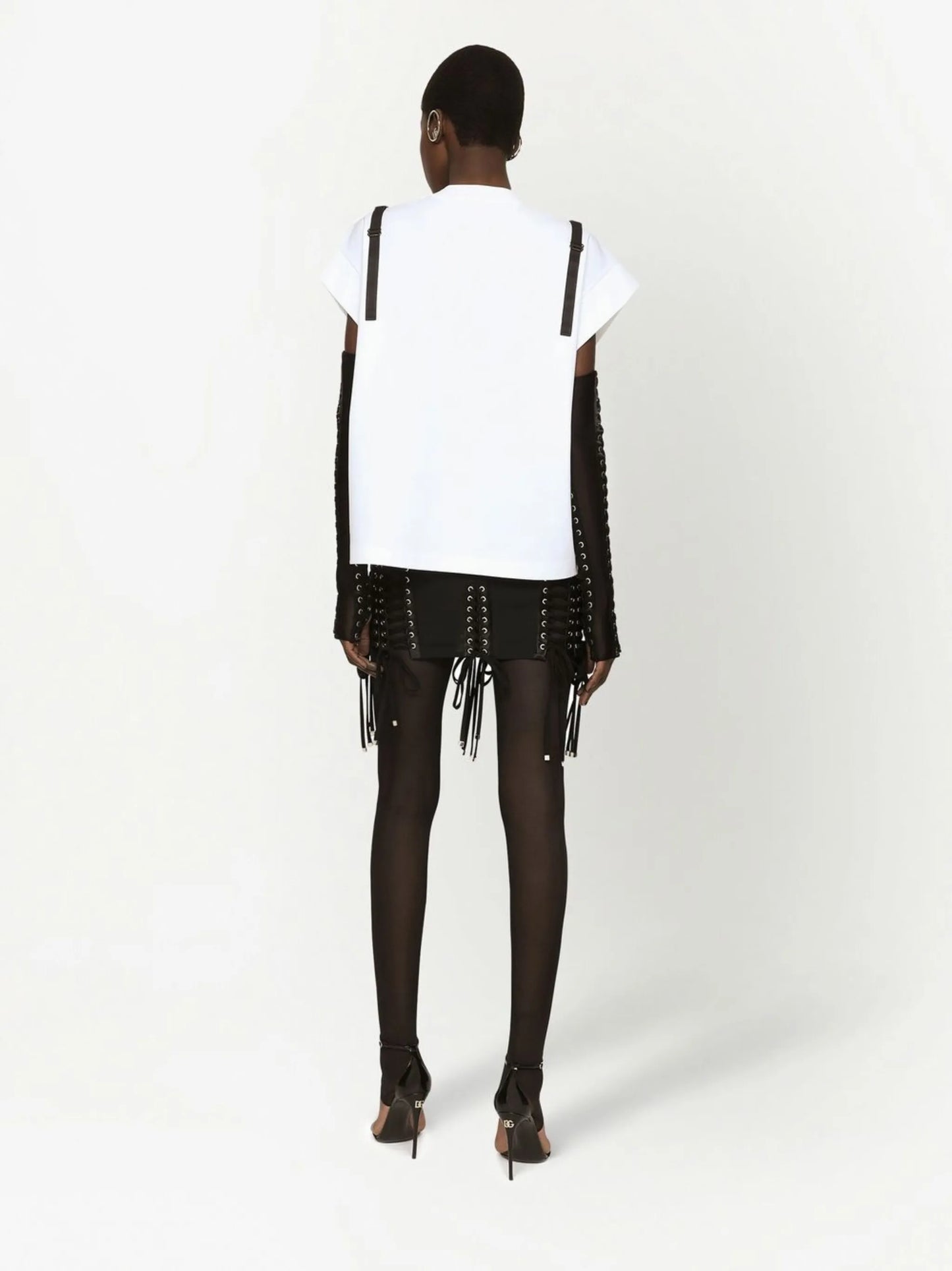lace-detail bustier T-shirt