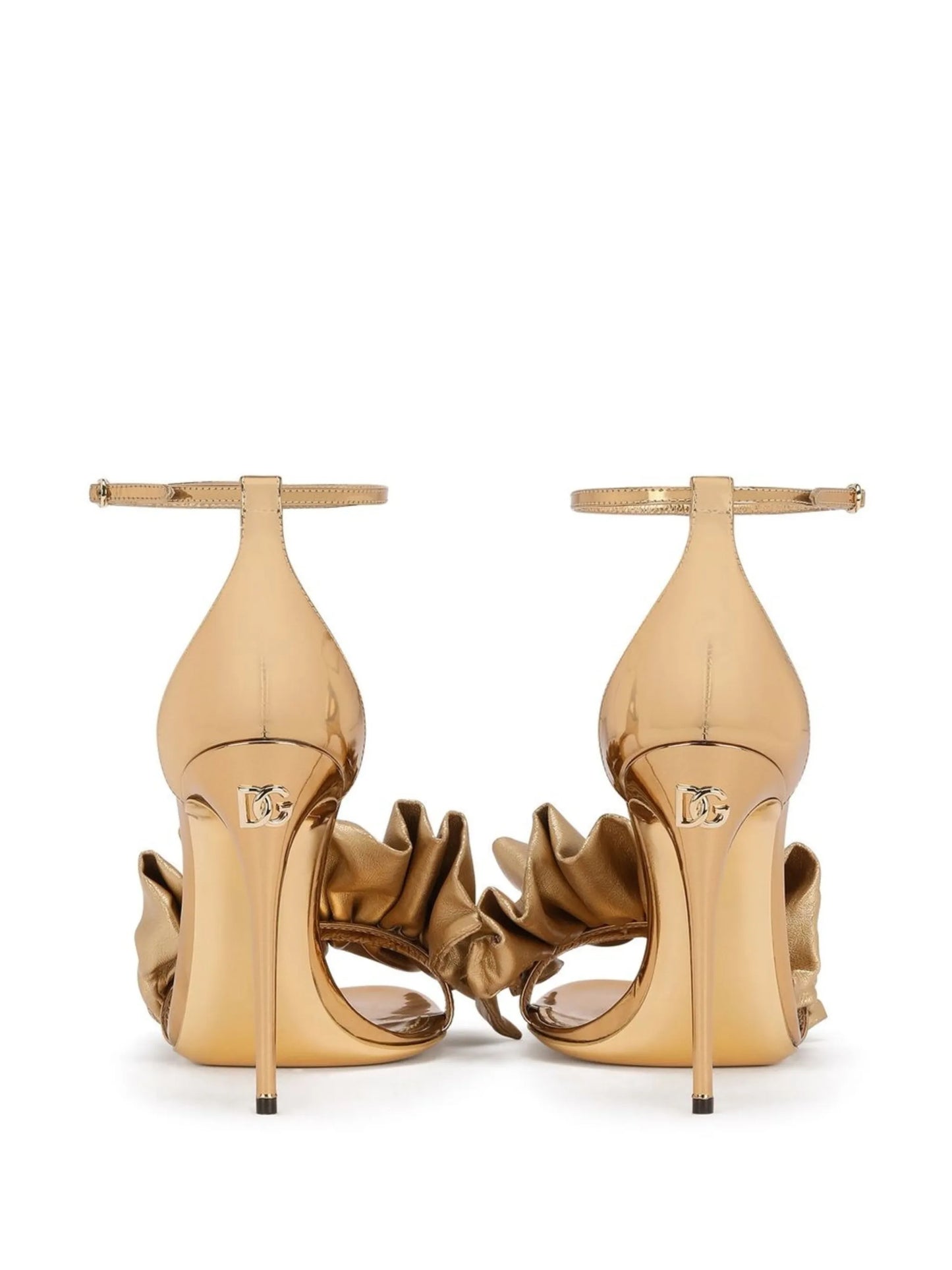 ruched-detail metallic sandals
