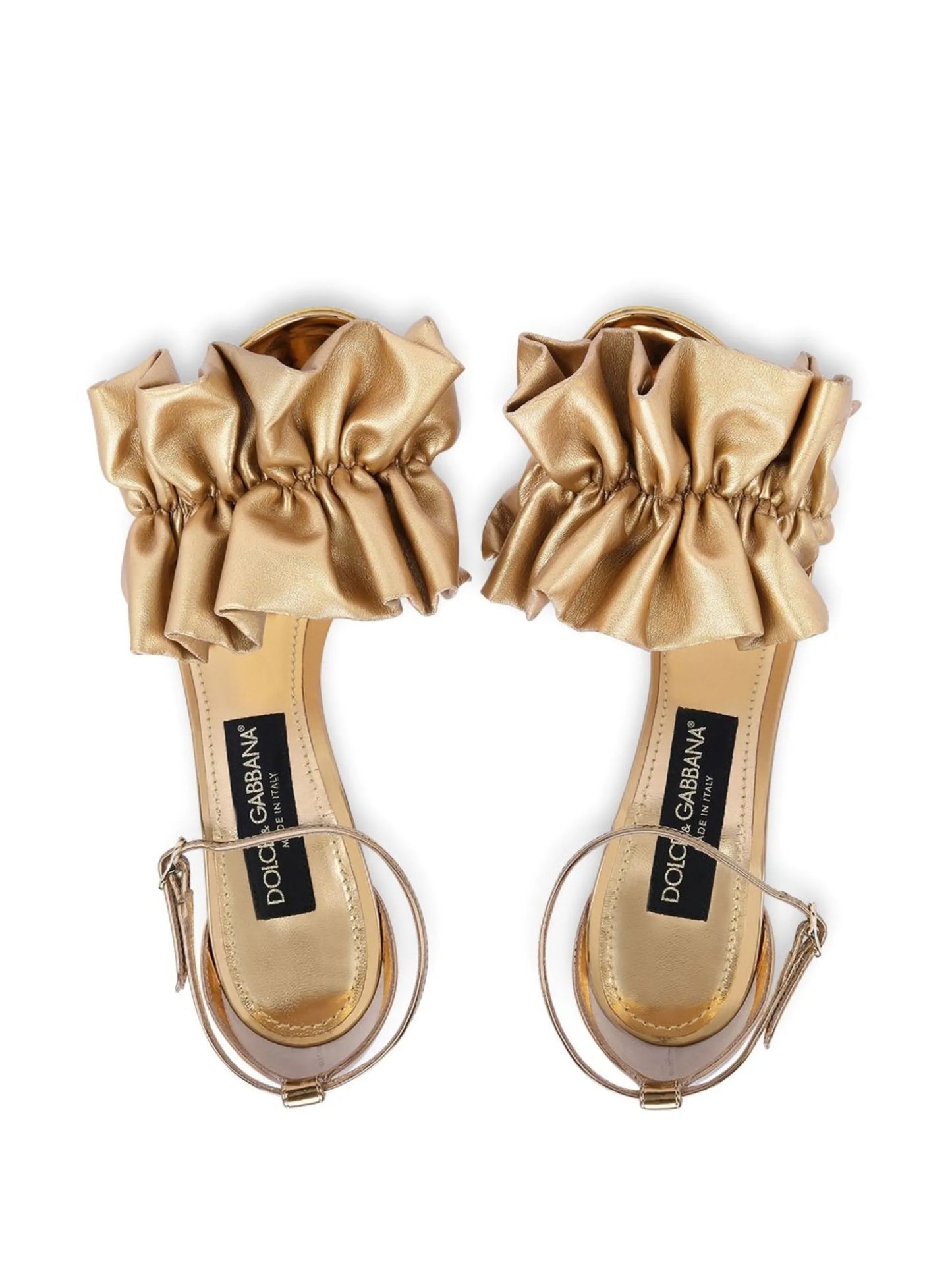 ruched-detail metallic sandals