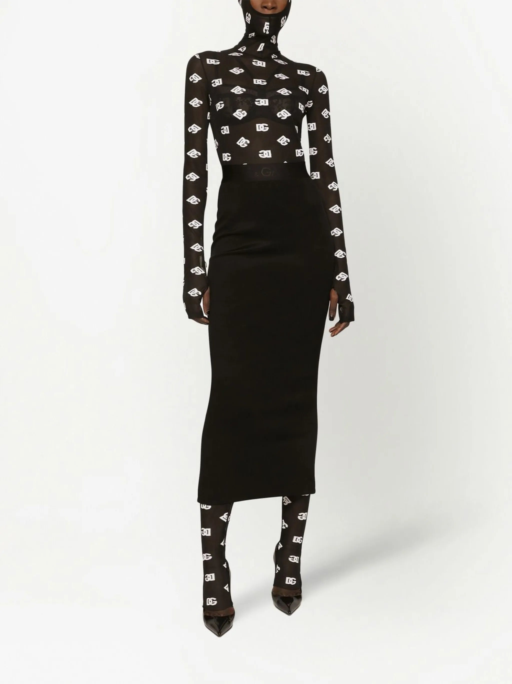 logo-print hooded jumpsuit