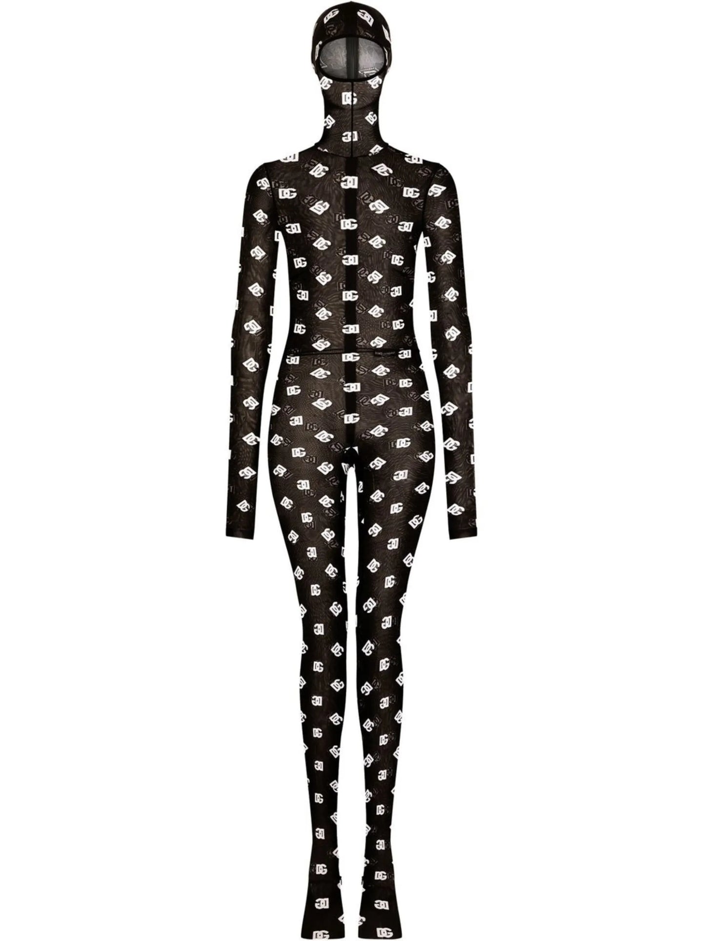logo-print hooded jumpsuit