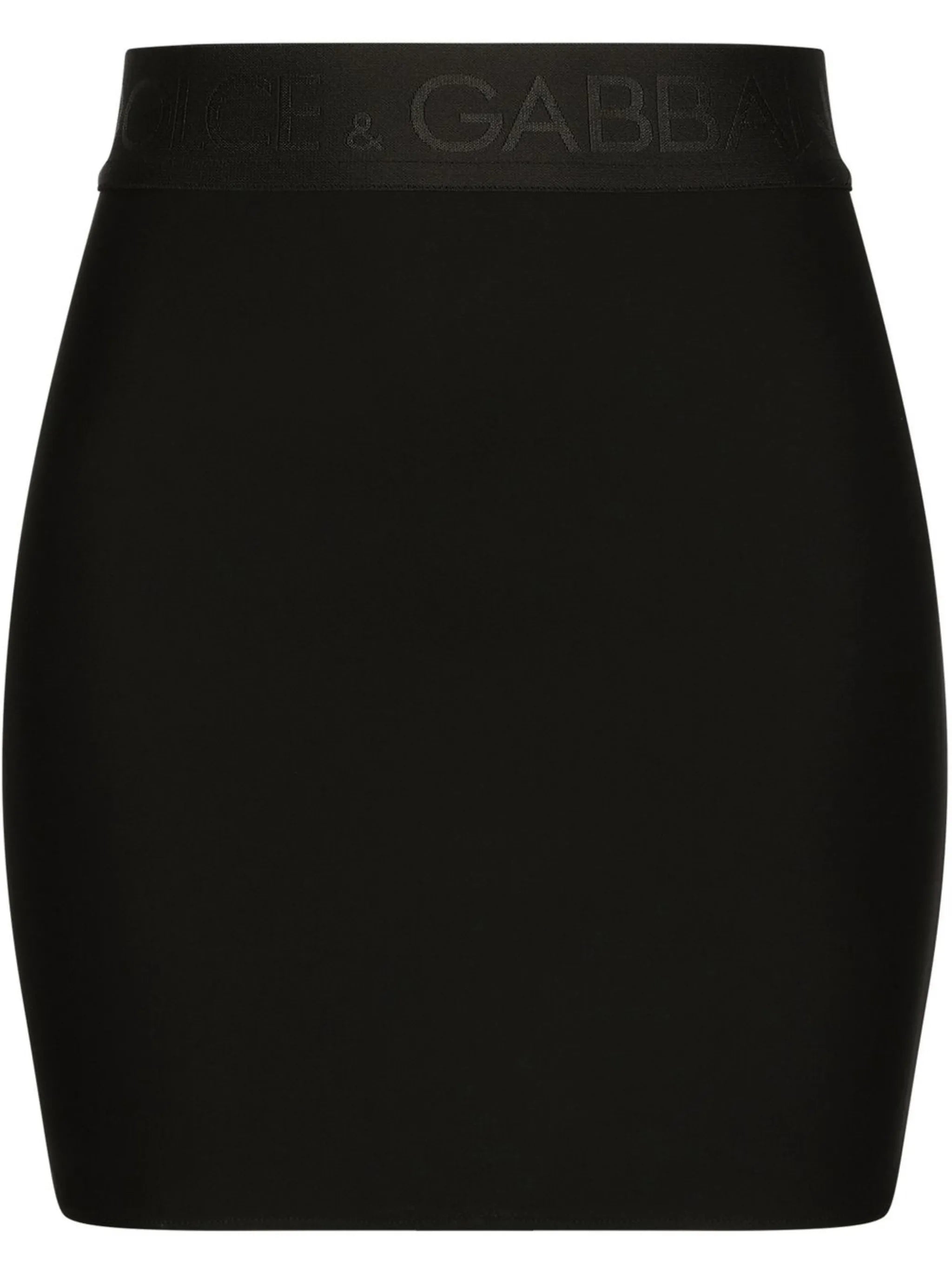 logo-waistband fitted miniskirt