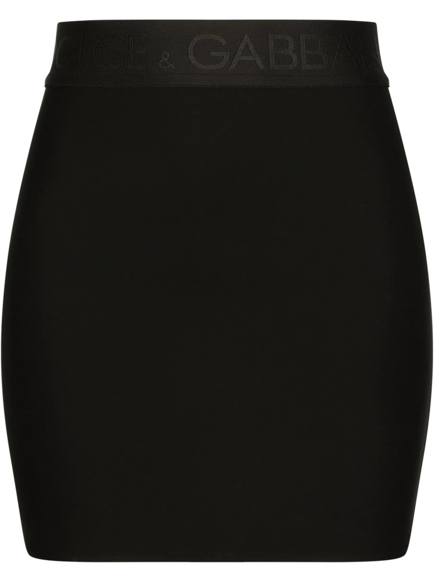 logo-waistband fitted miniskirt