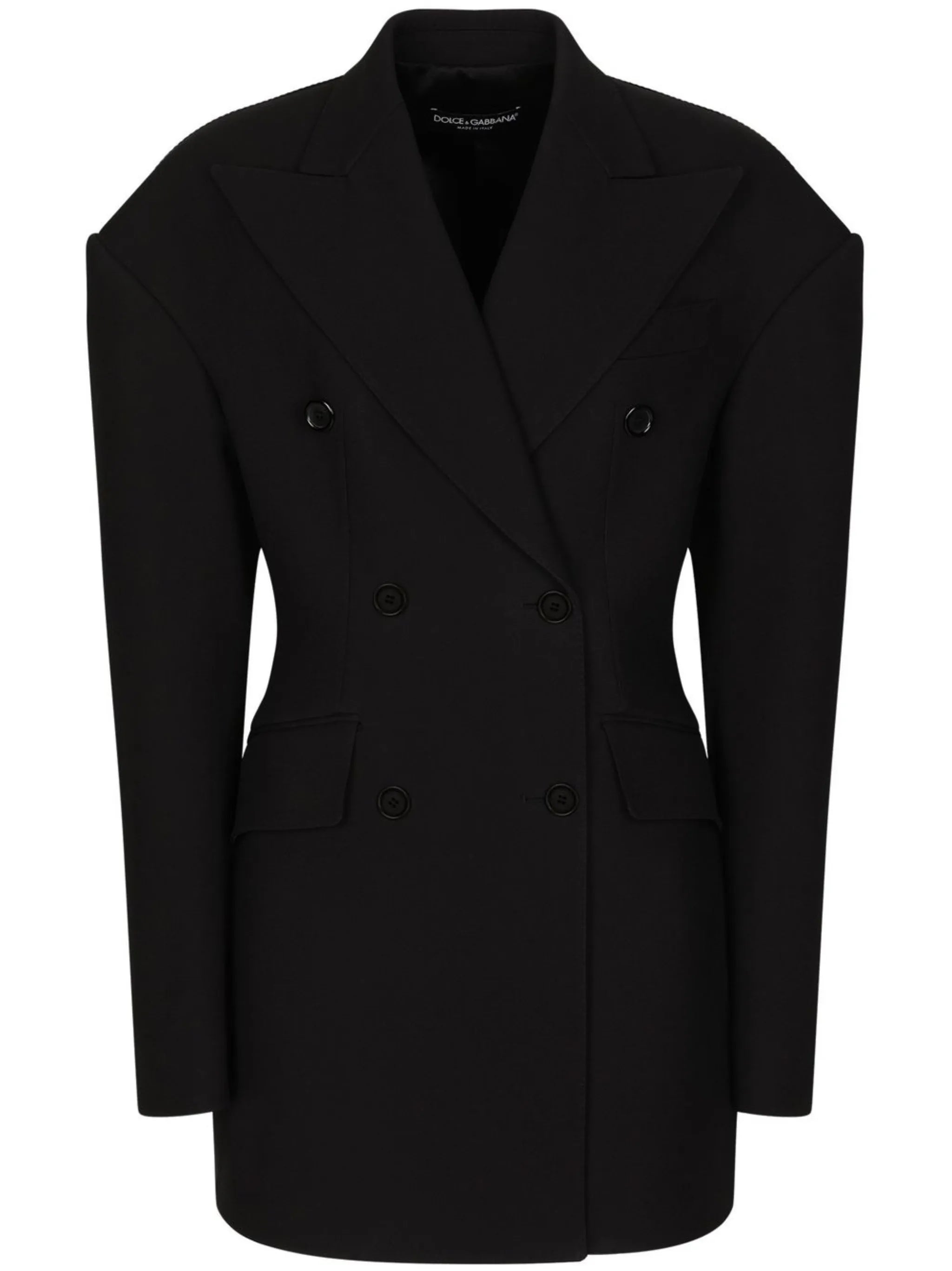 double-breasted crepe coat