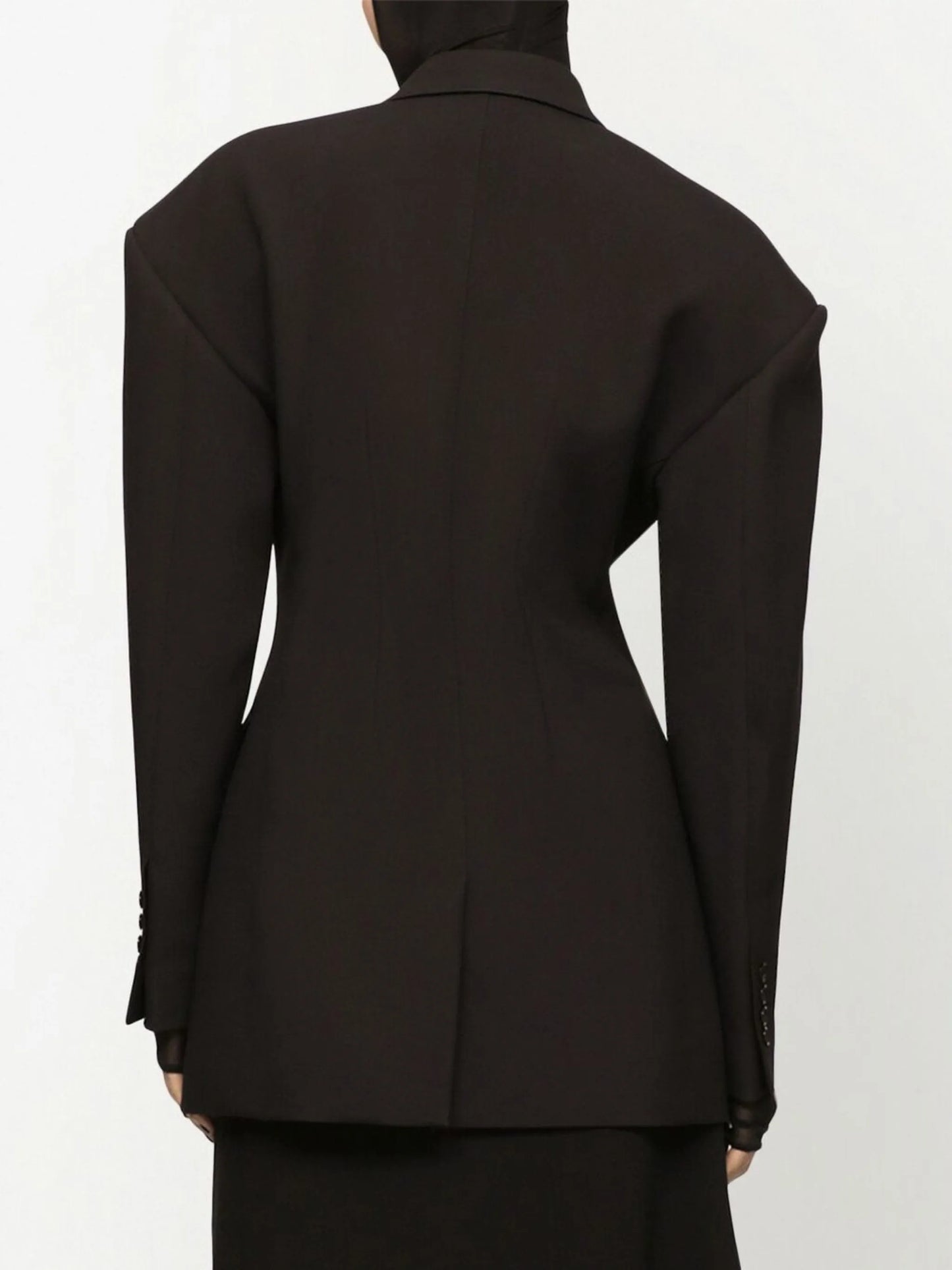 double-breasted crepe coat