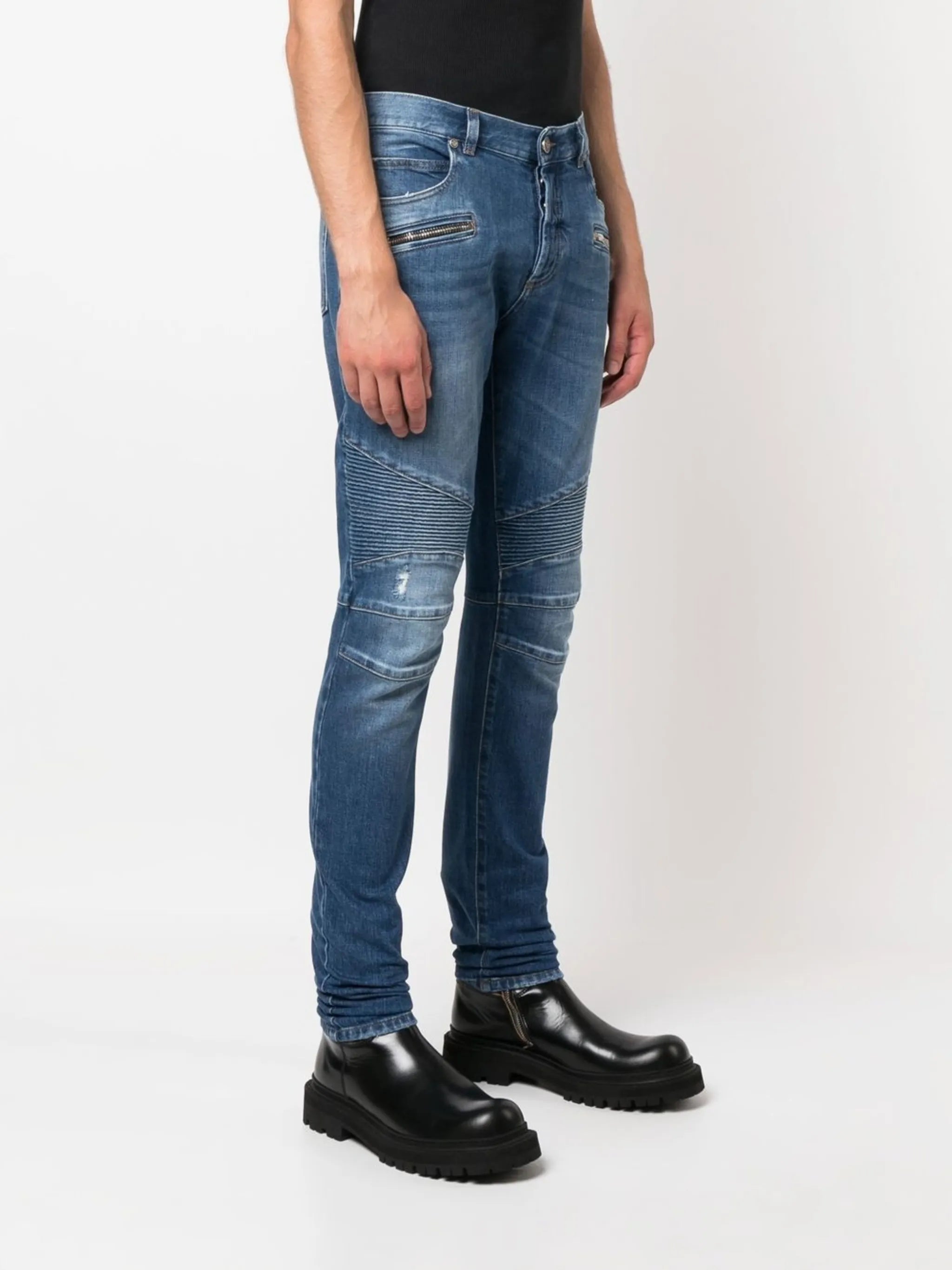 ribbed-detail skinny jeans