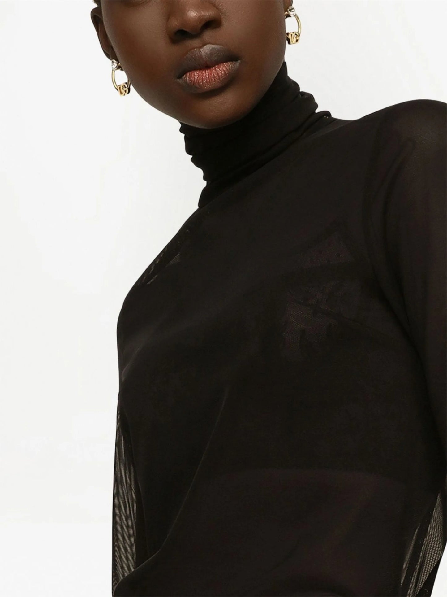 DG-logo rhinestone-embellished hoop earrings