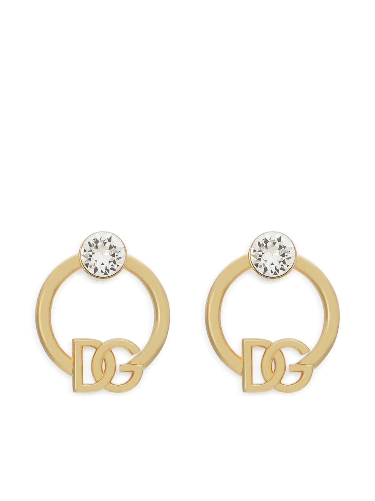 DG-logo rhinestone-embellished hoop earrings