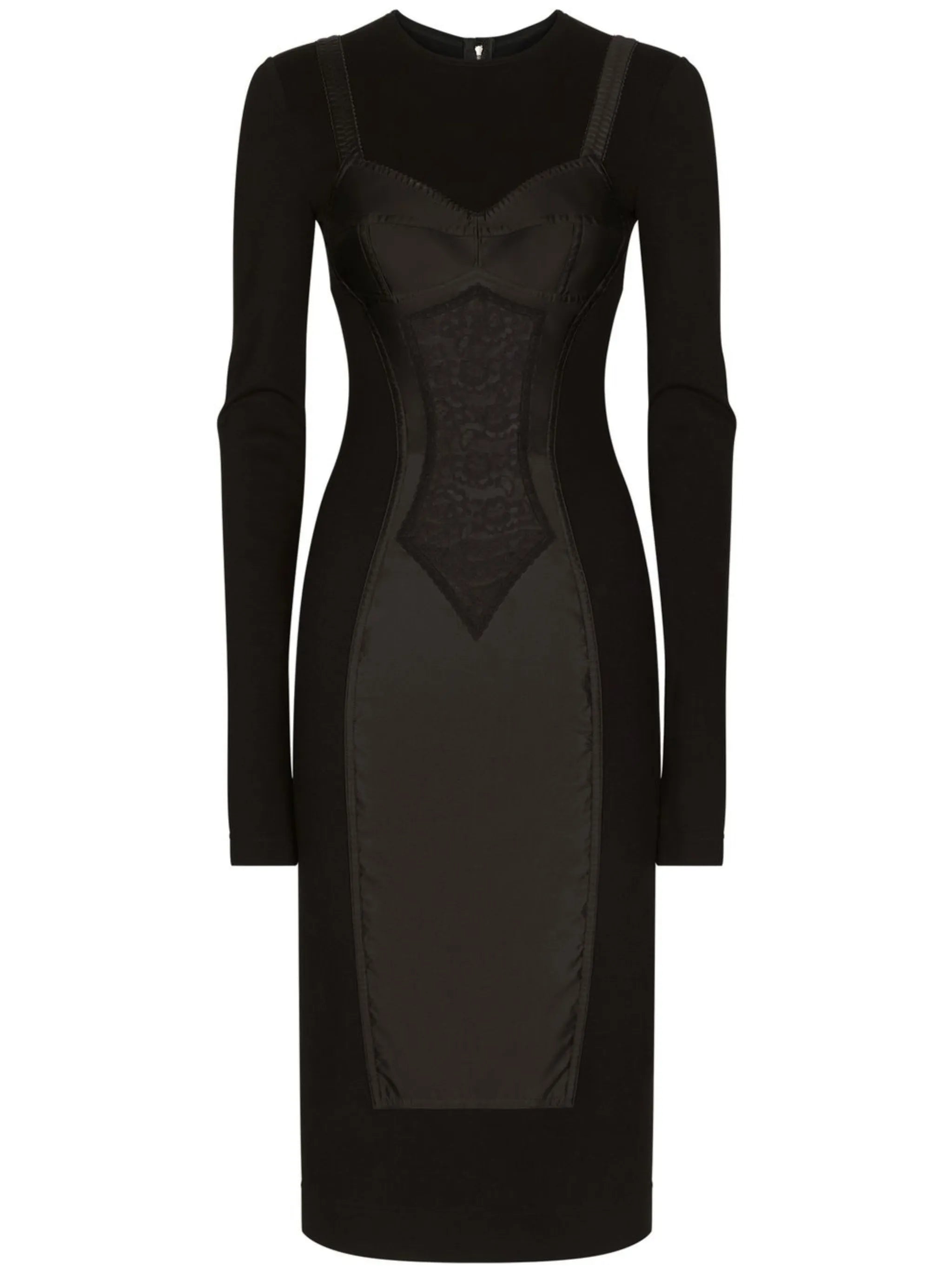 trompe l'oeil-detailed sheath dress