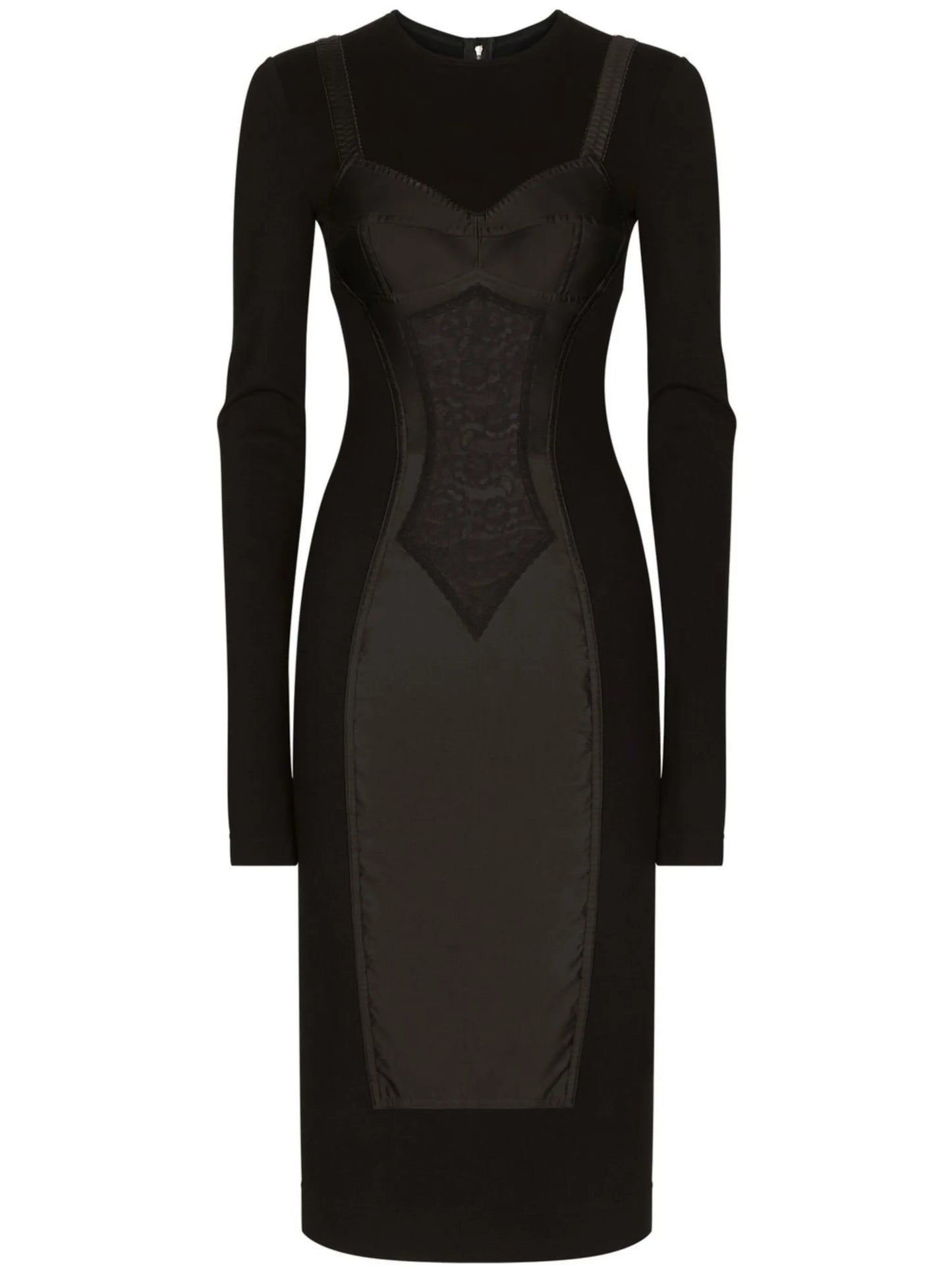 trompe l'oeil-detailed sheath dress