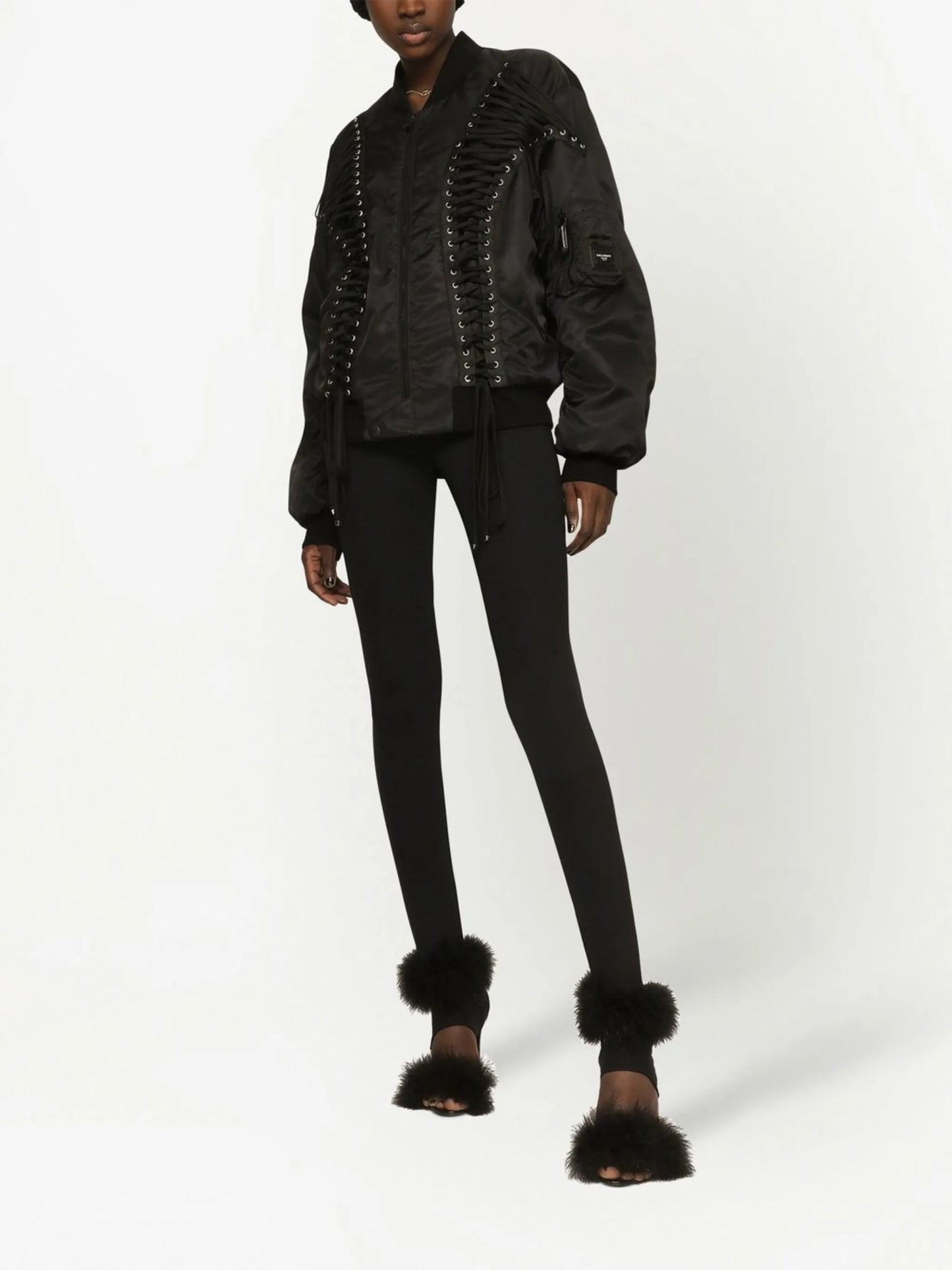 lace-up bomber jacket