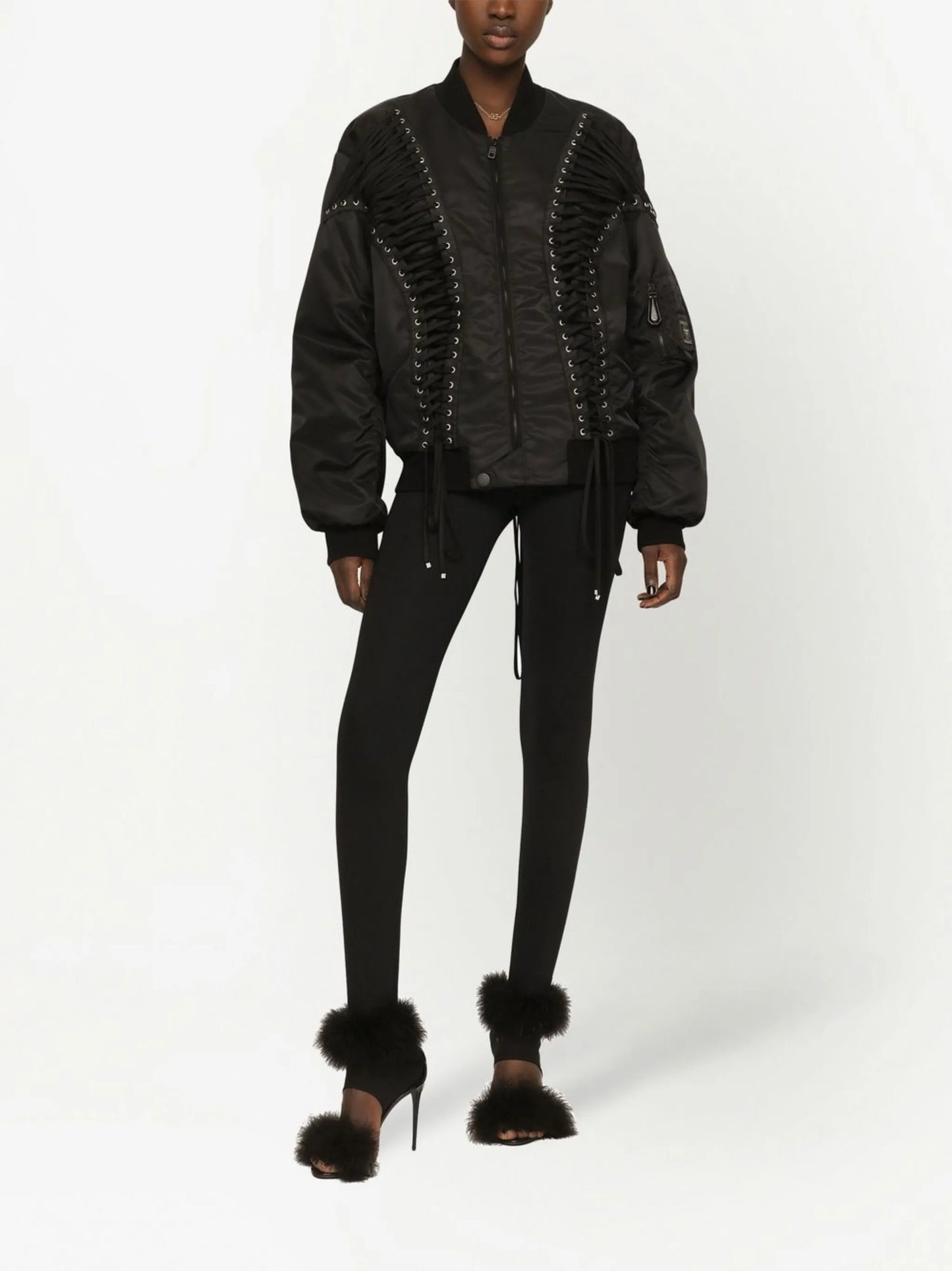 lace-up bomber jacket