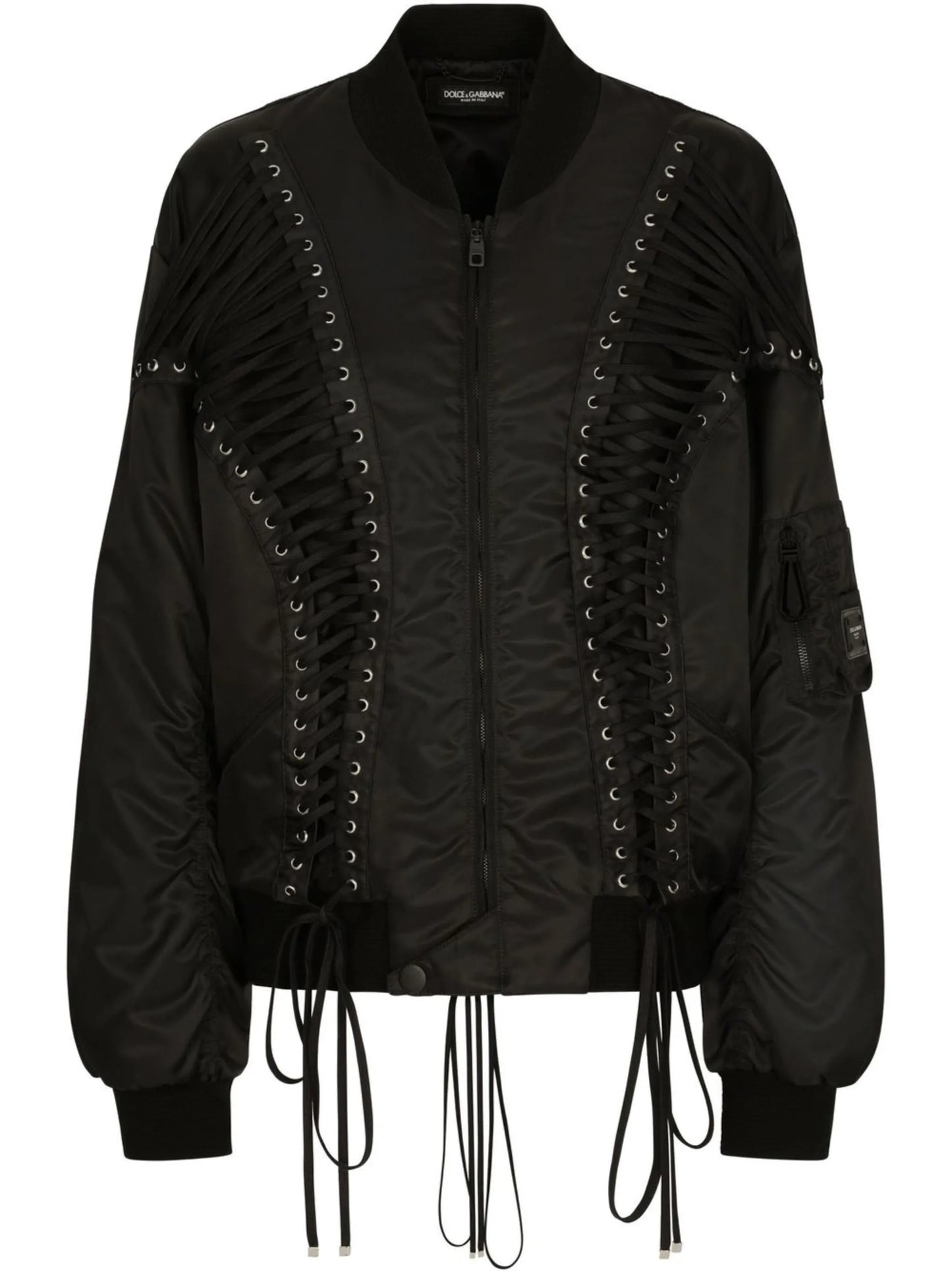lace-up bomber jacket