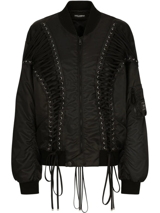 lace-up bomber jacket