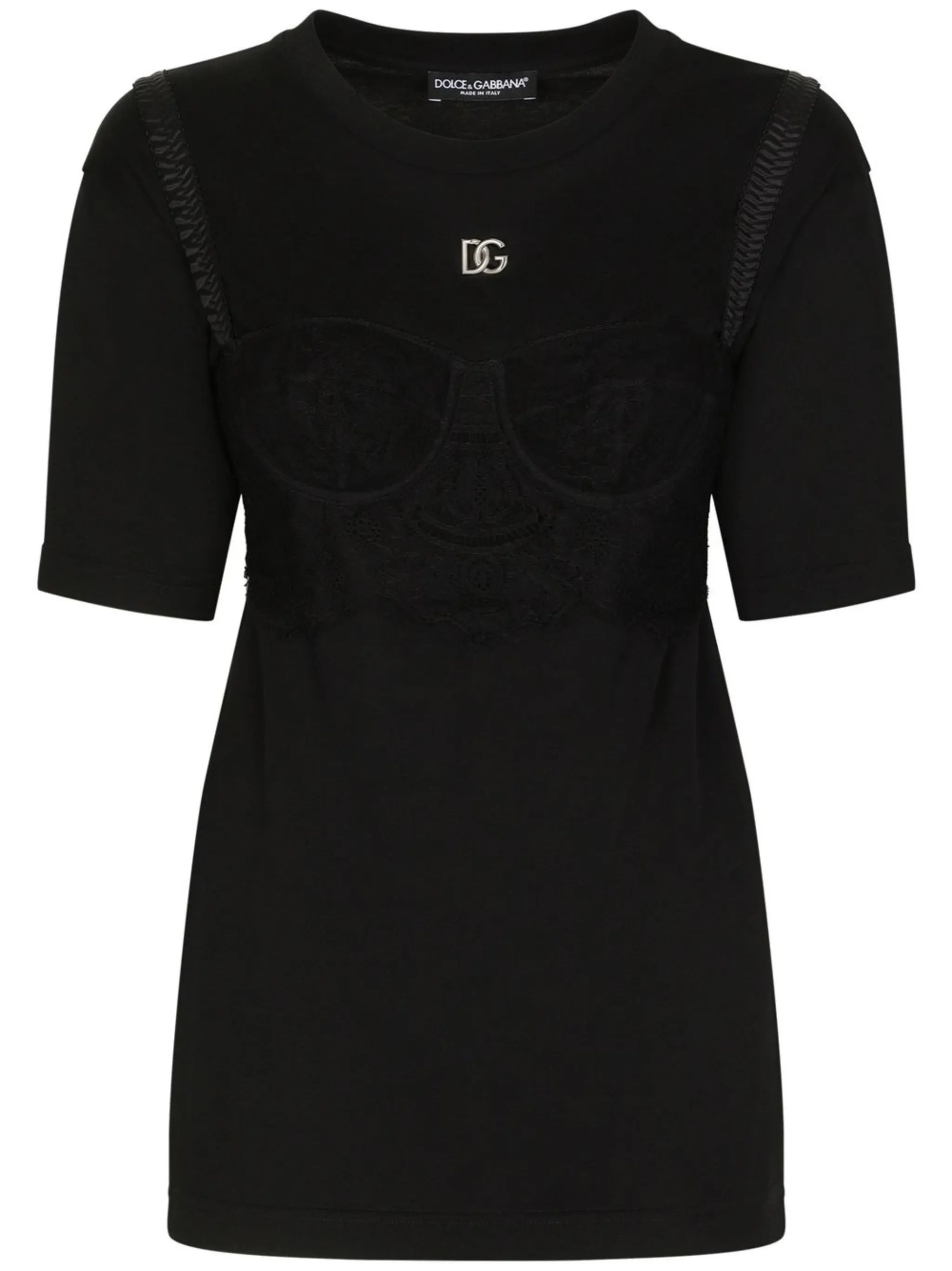 bralette-detailed short sleeved T-shirt