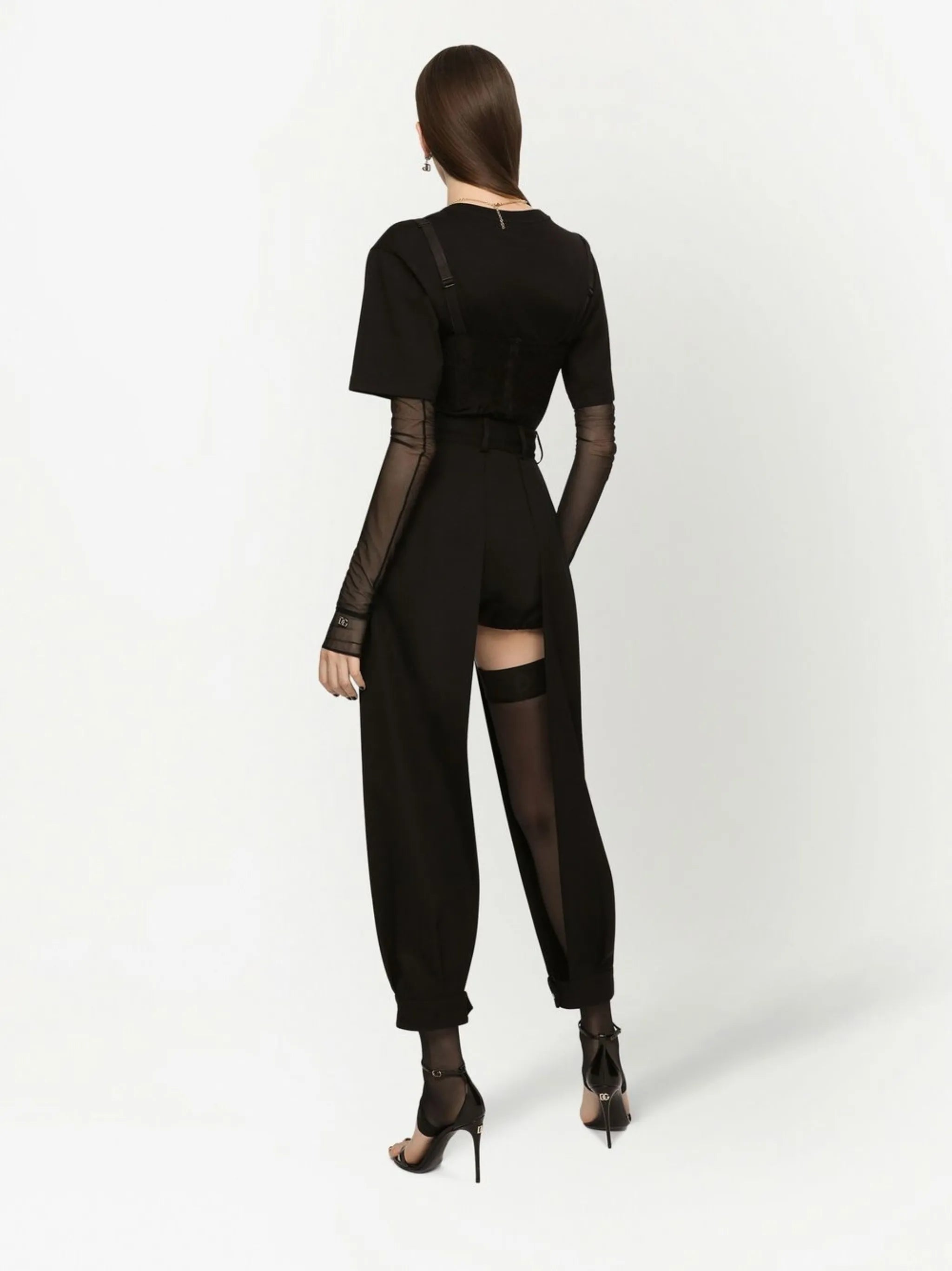 bralette-detailed short sleeved T-shirt