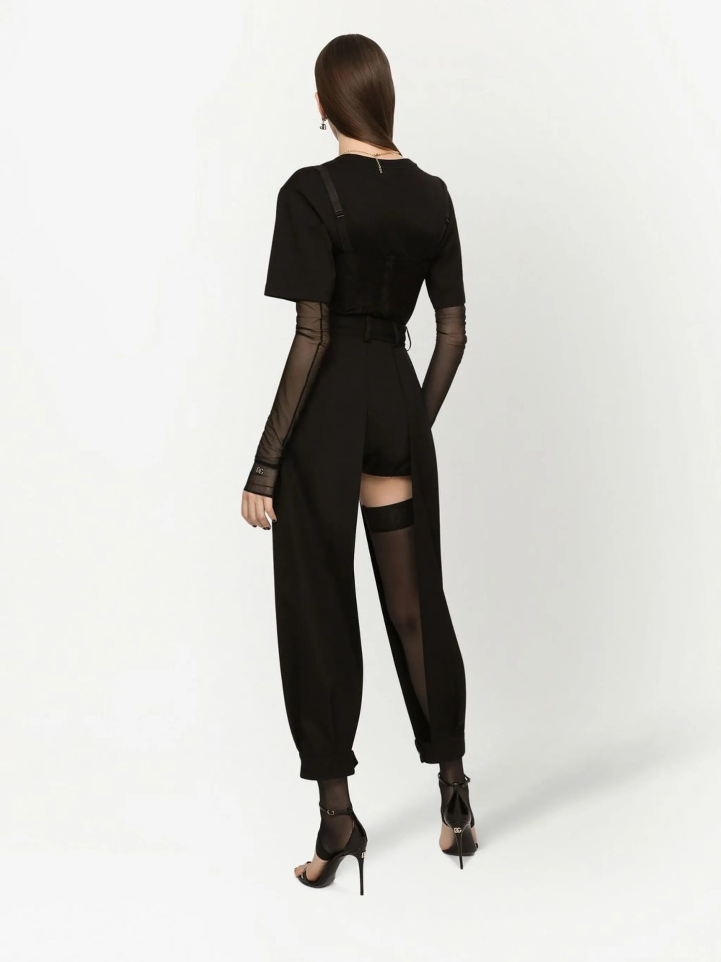 bralette-detailed short sleeved T-shirt