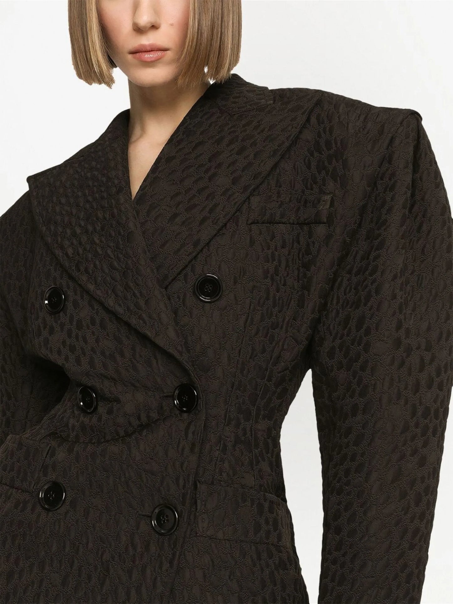cloqué double-breasted jacket