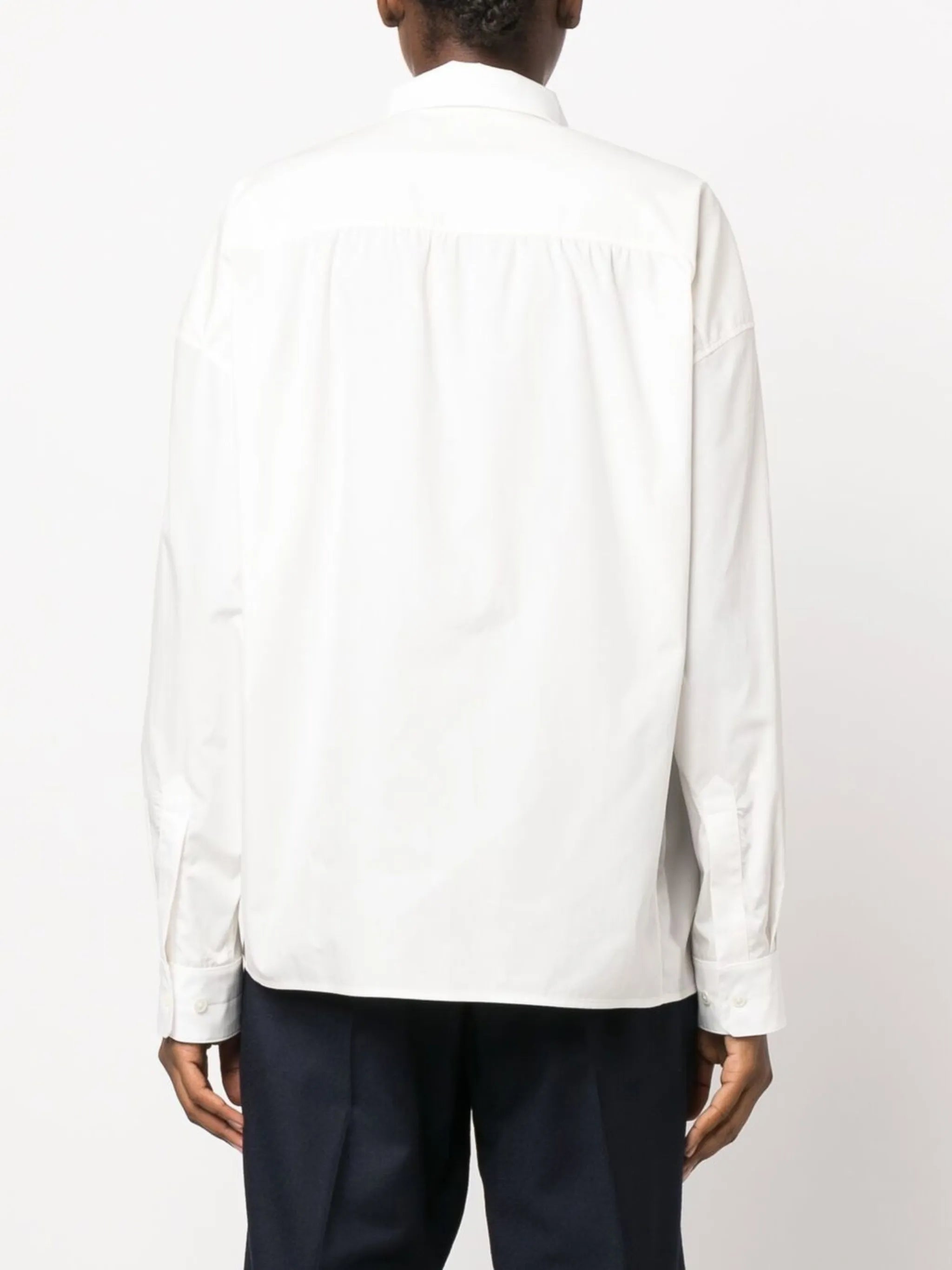 asymmetric-button long-sleeve shirt