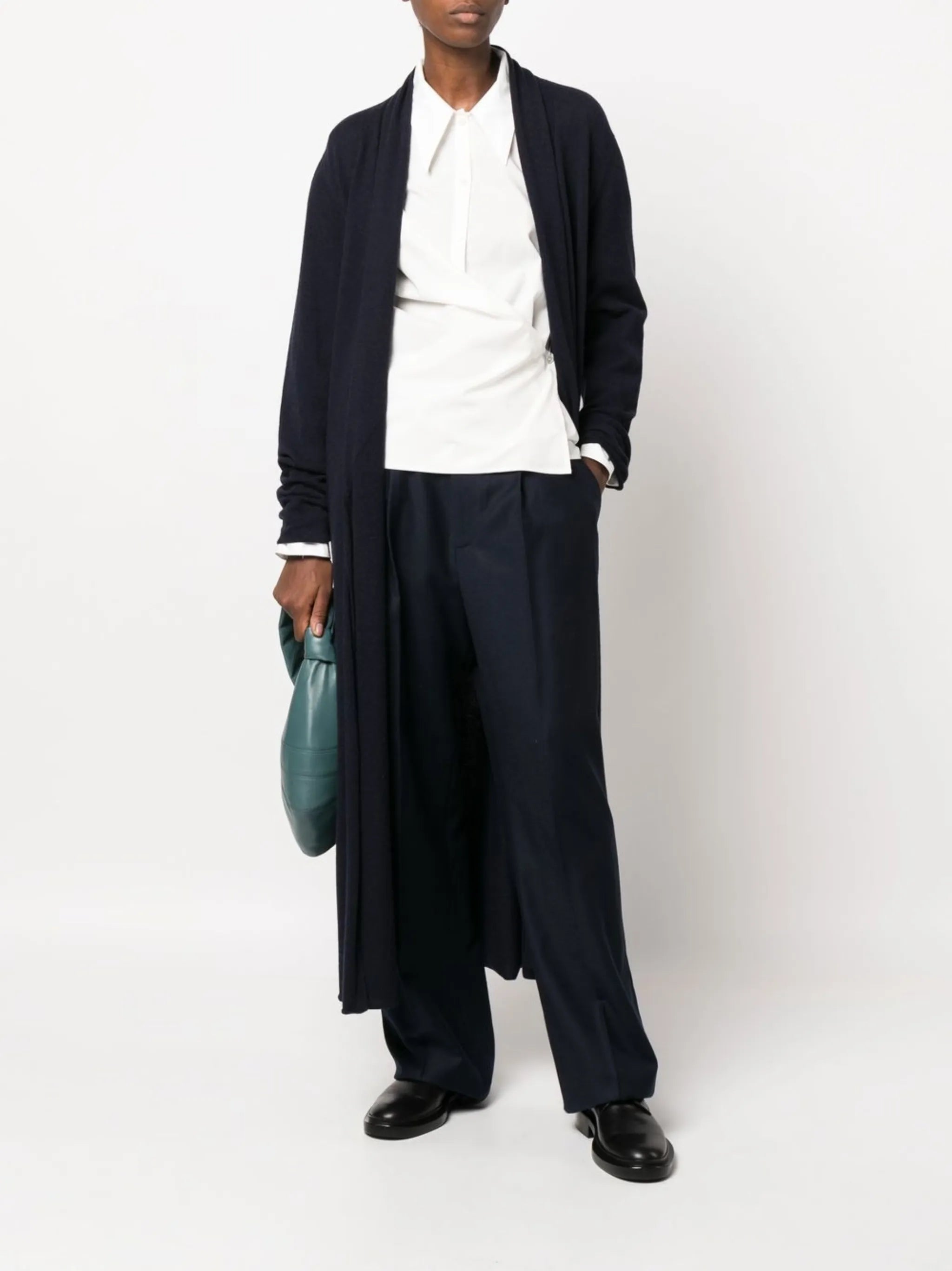 asymmetric-button long-sleeve shirt