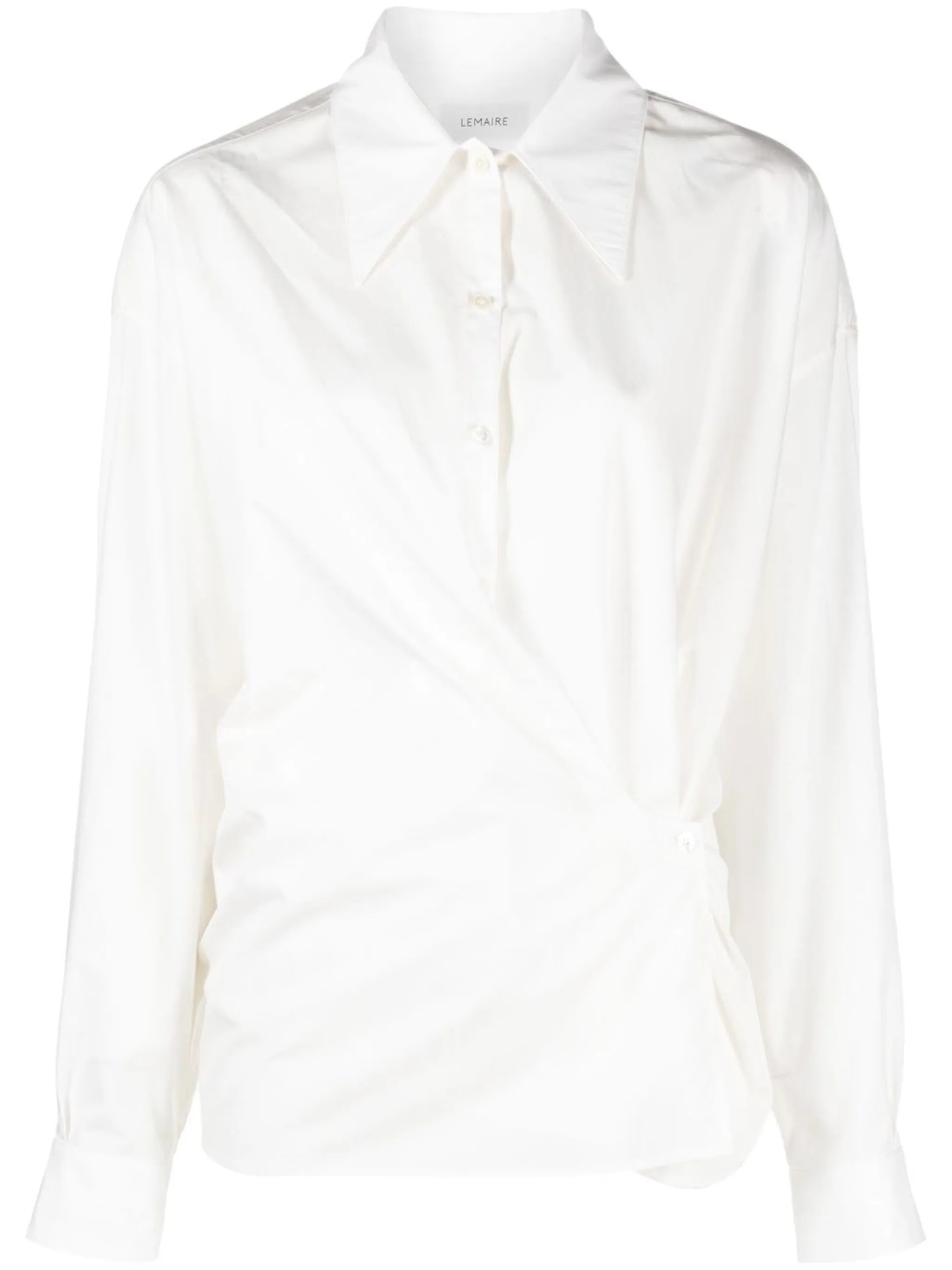 asymmetric-button long-sleeve shirt
