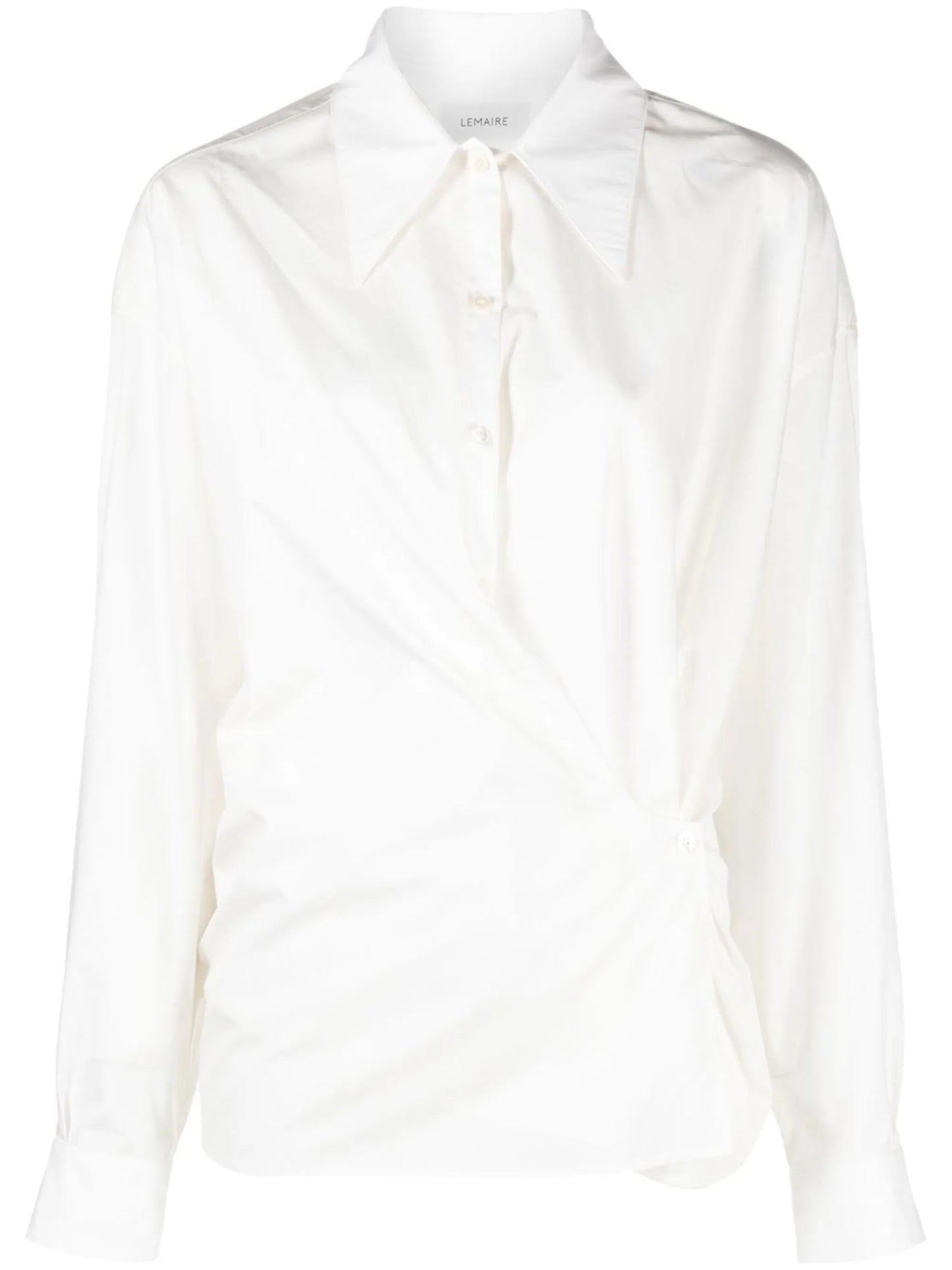 asymmetric-button long-sleeve shirt