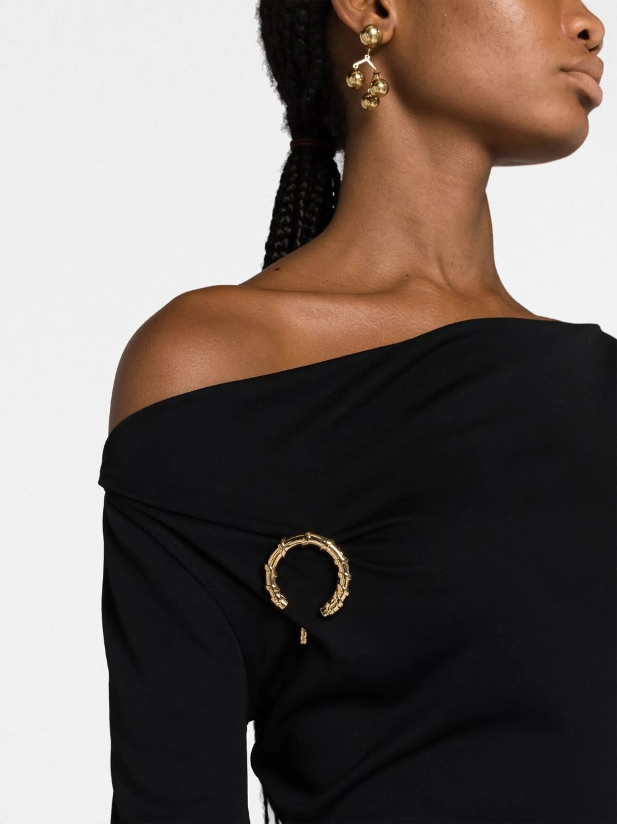 long-sleeve asymmetric midi dress