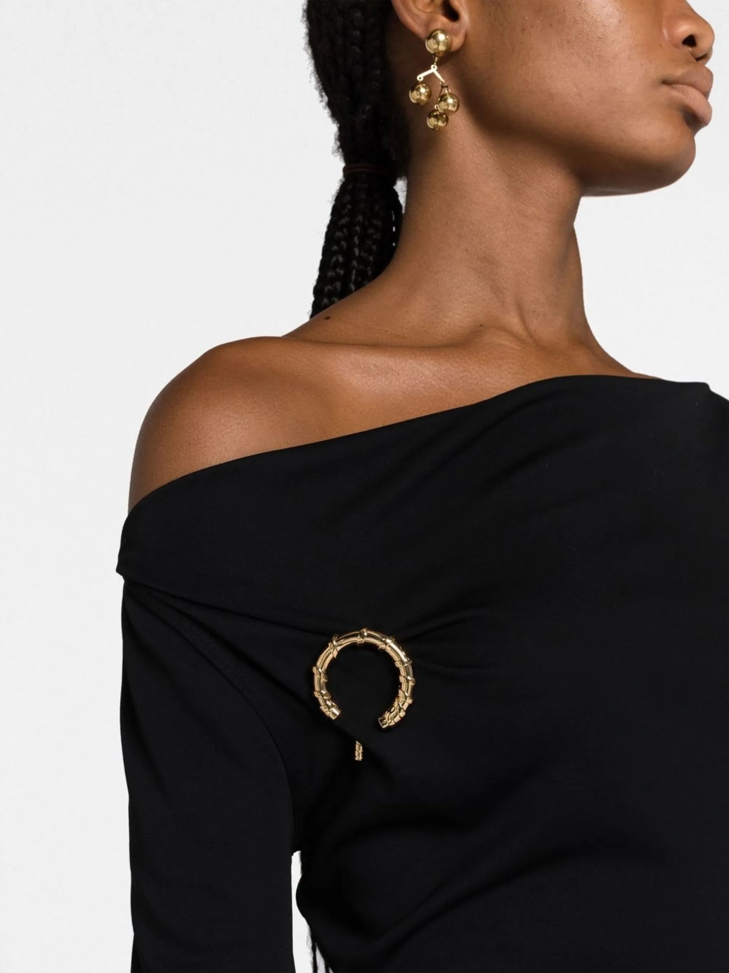 long-sleeve asymmetric midi dress