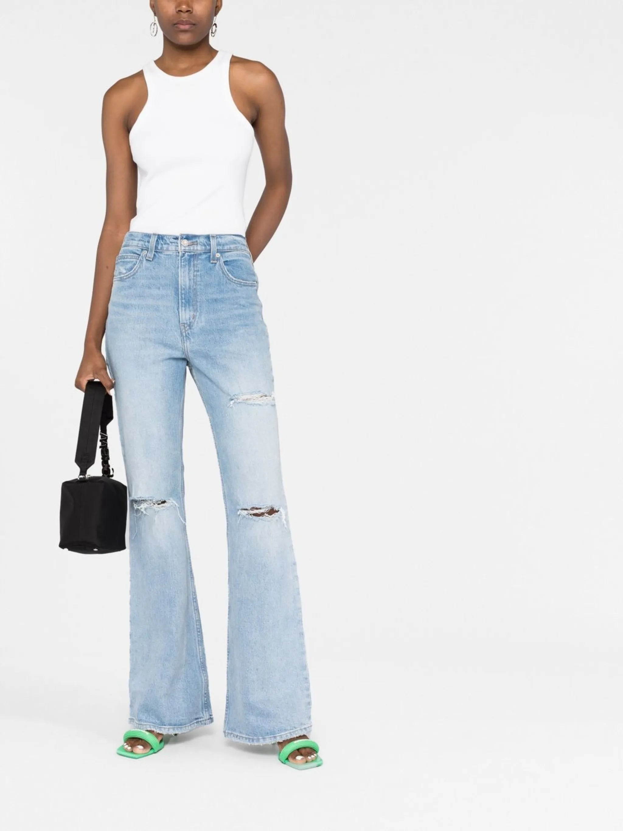 70's high-waisted flared jeans