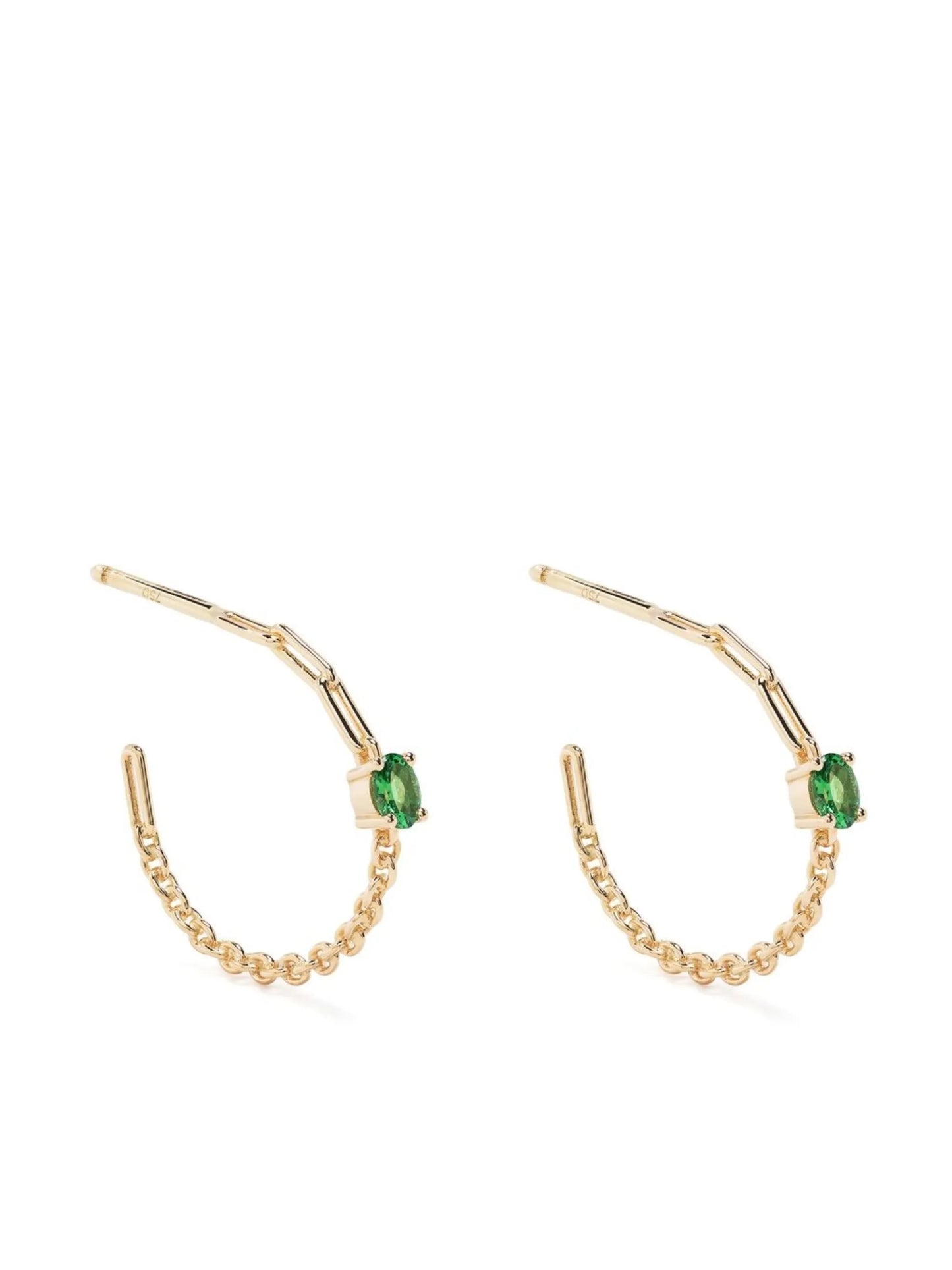 18kt yellow gold Créoles Solitaire hoop earrings