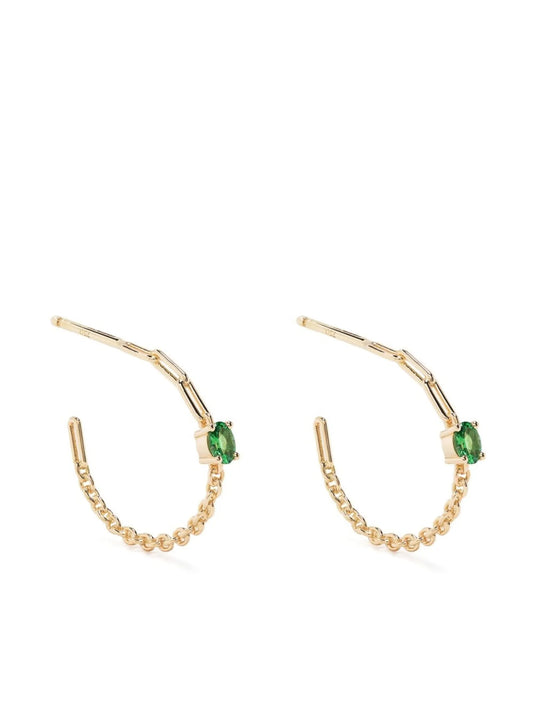18kt yellow gold Créoles Solitaire hoop earrings