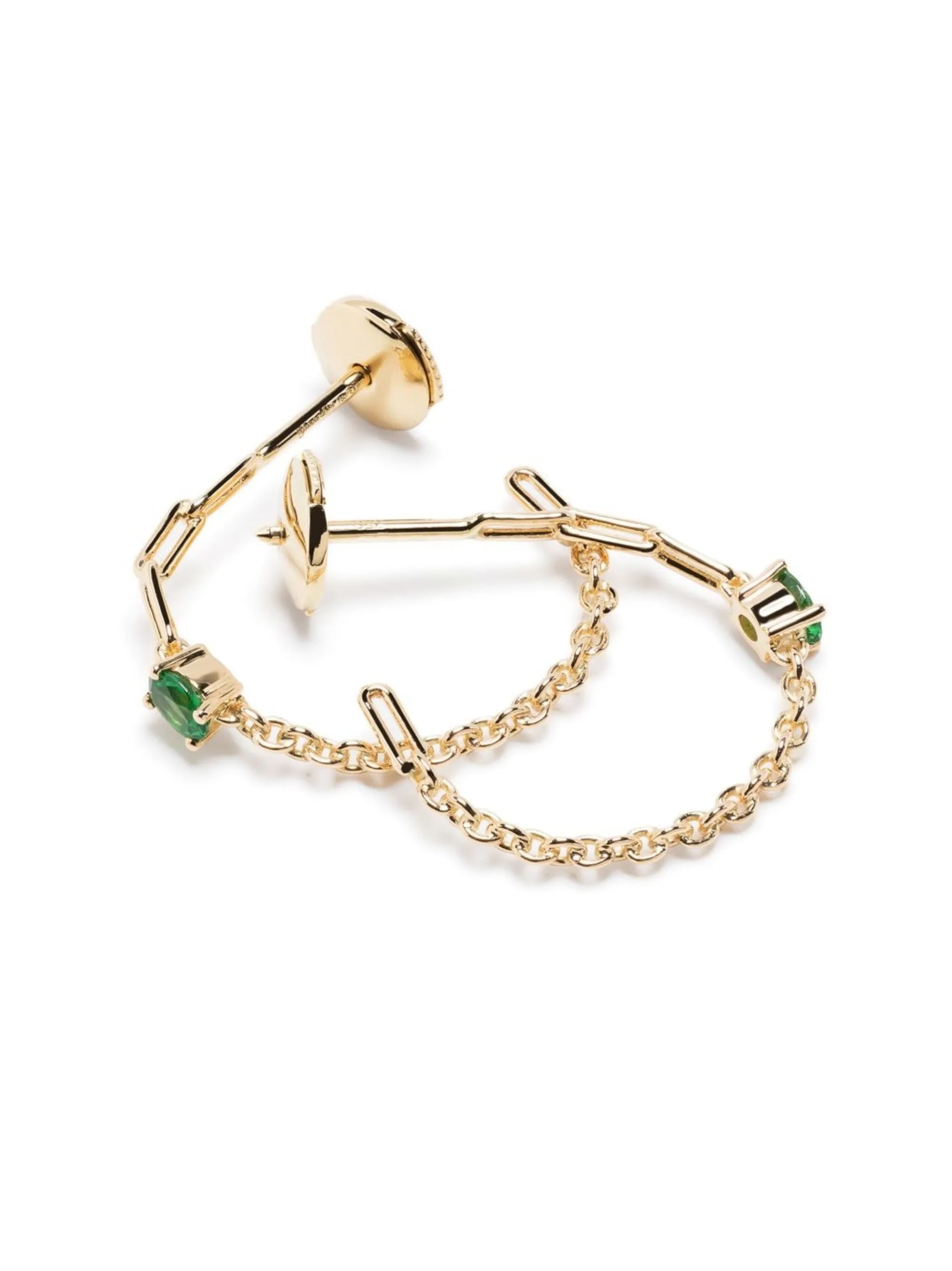 18kt yellow gold Créoles Solitaire hoop earrings