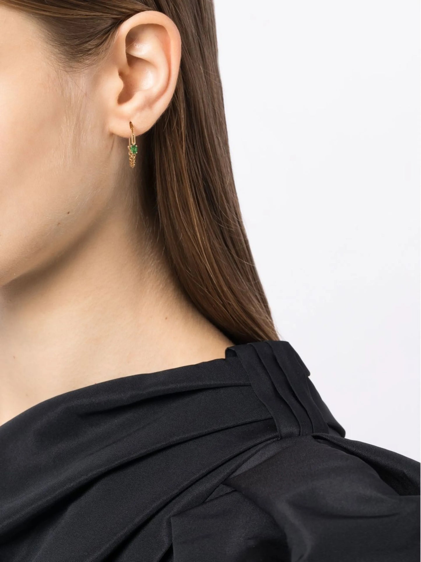 18kt yellow gold Créoles Solitaire hoop earrings