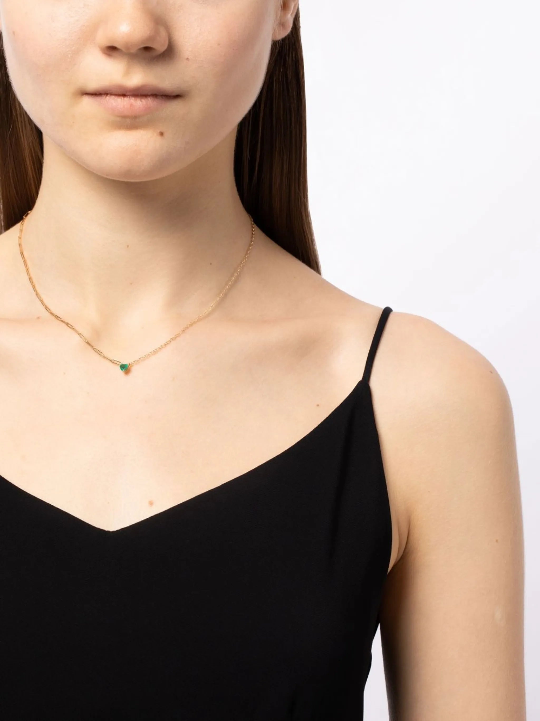 18kt yellow gold Collier emerald necklace