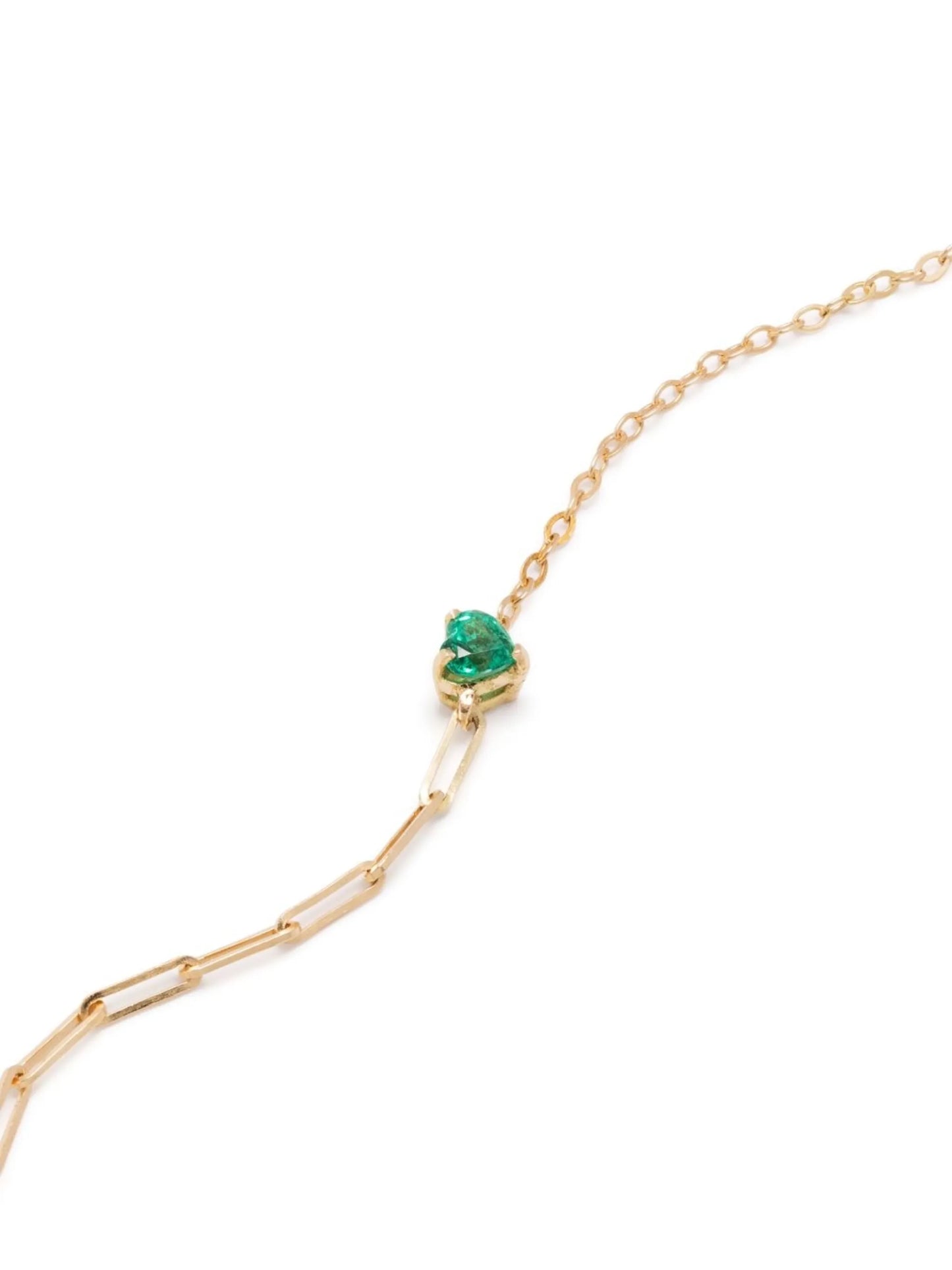 18kt yellow gold Solitaire Coeur emerald bracelet