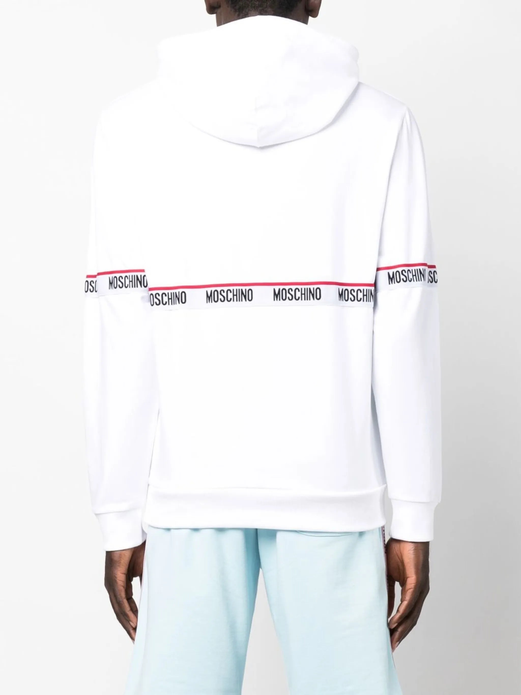 logo-tape drawstring hoodie