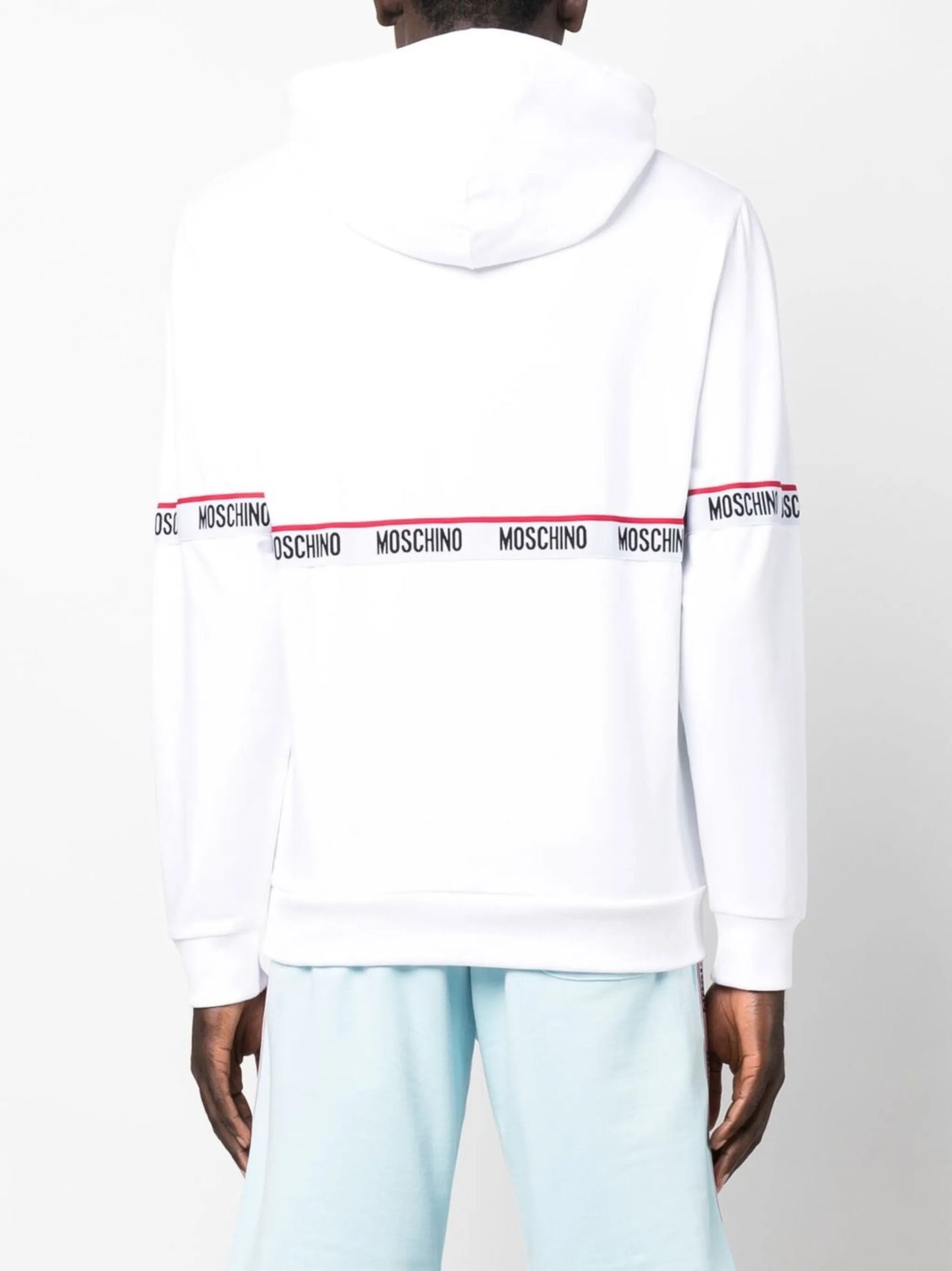 logo-tape drawstring hoodie