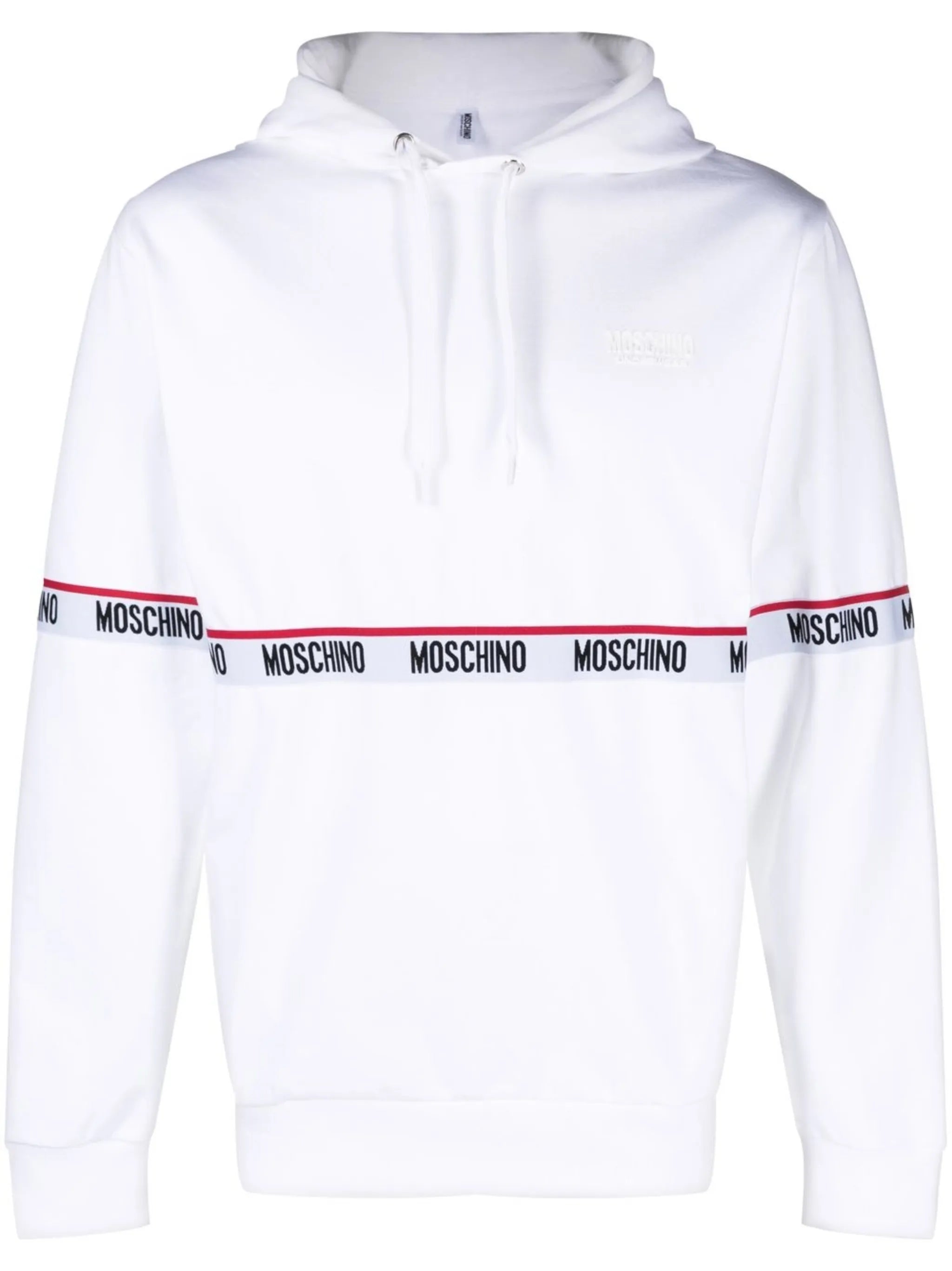 logo-tape drawstring hoodie