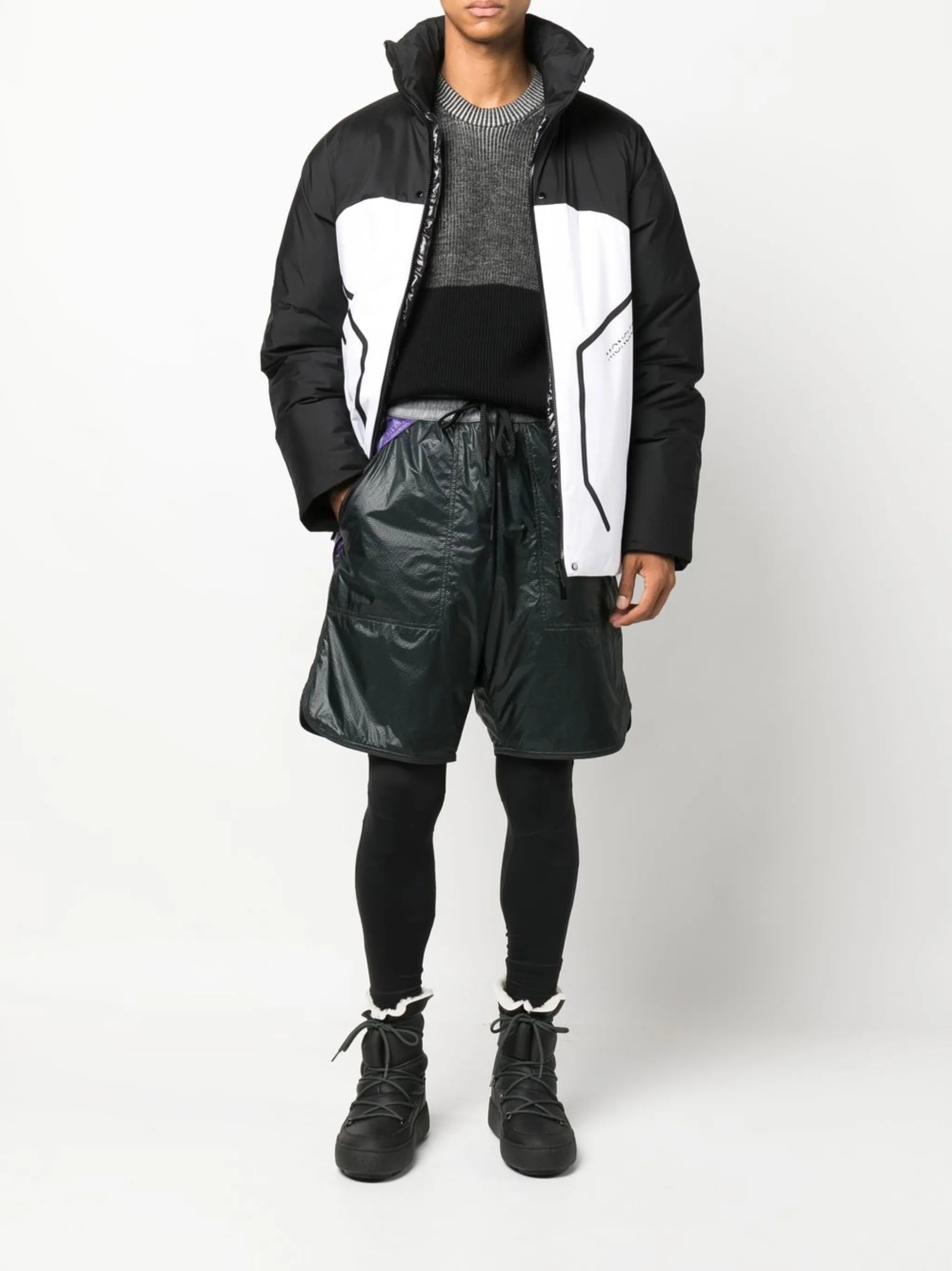 patchwork track shorts