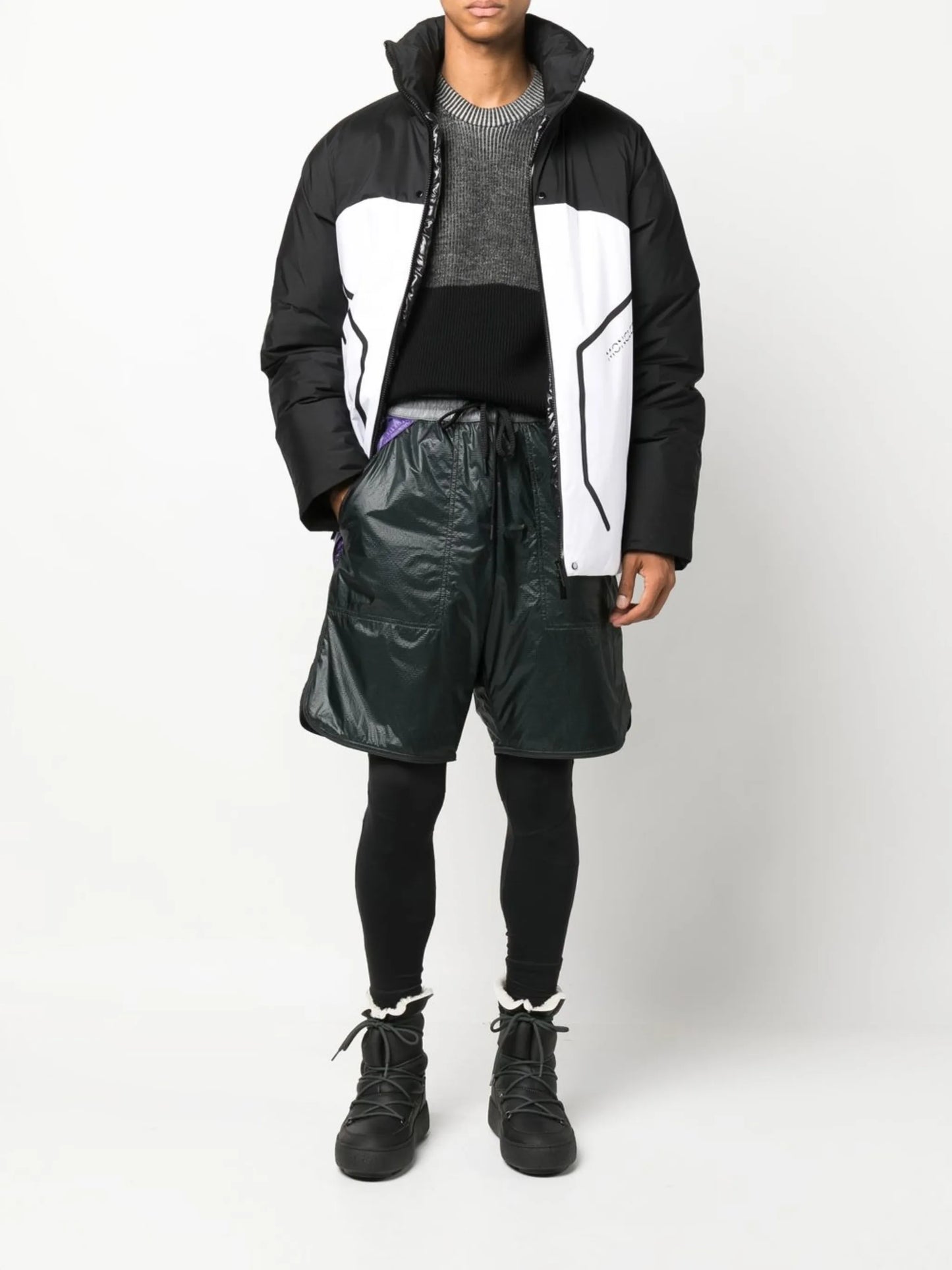 patchwork track shorts