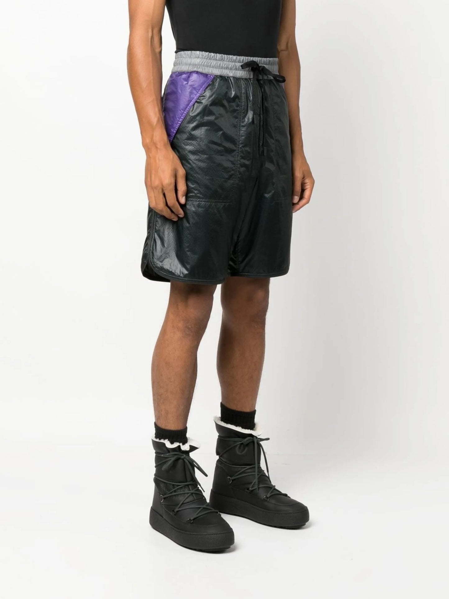 patchwork track shorts