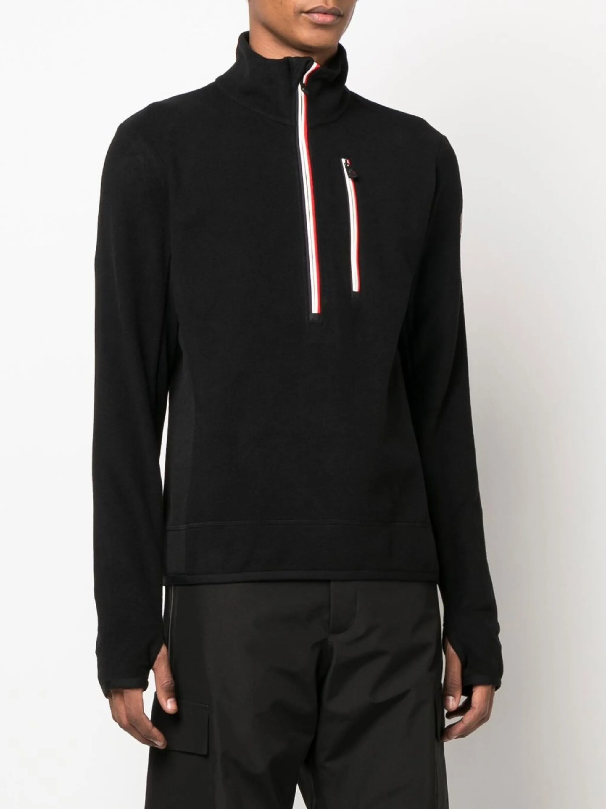 half-zip front sweatshirt