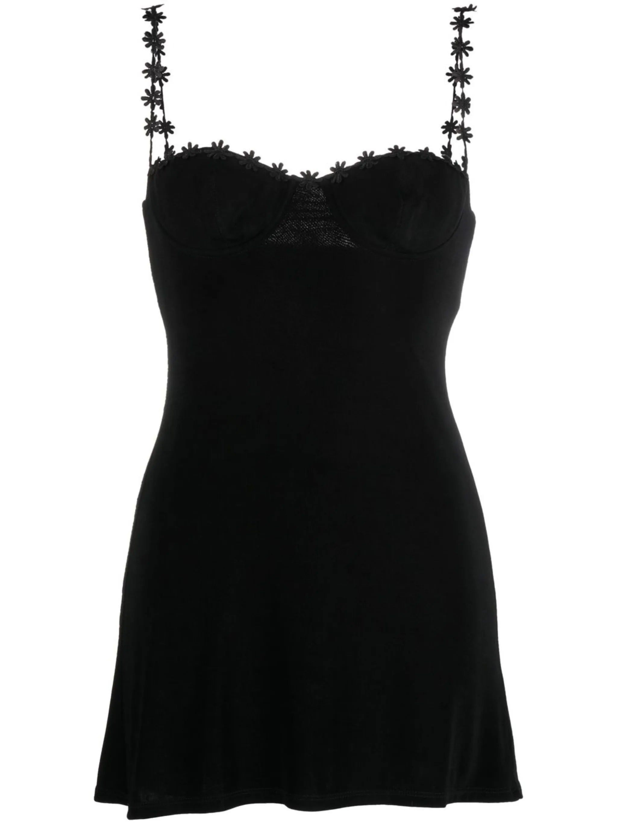 daisy-trim mini dress
