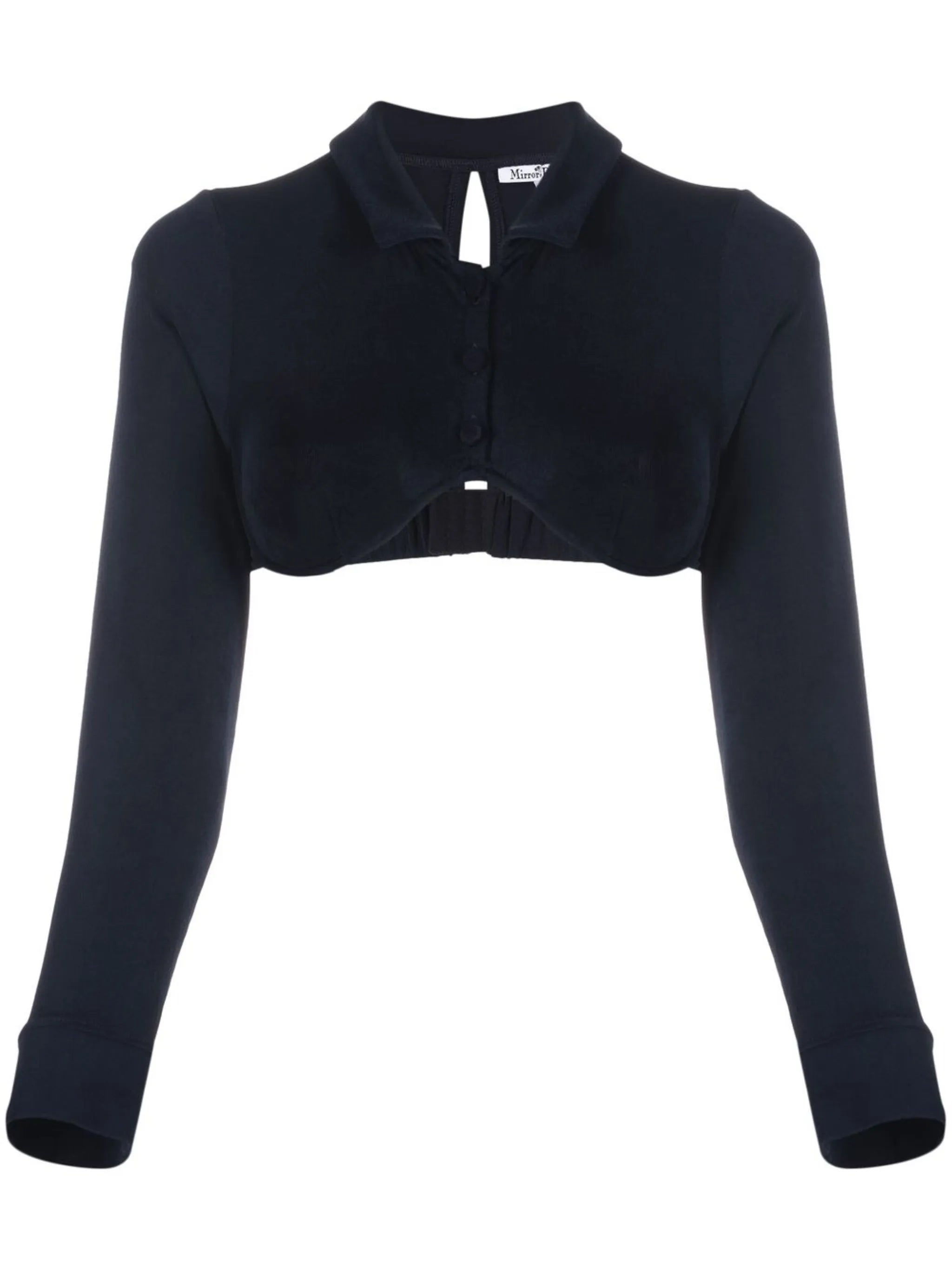 cropped button-front shirt