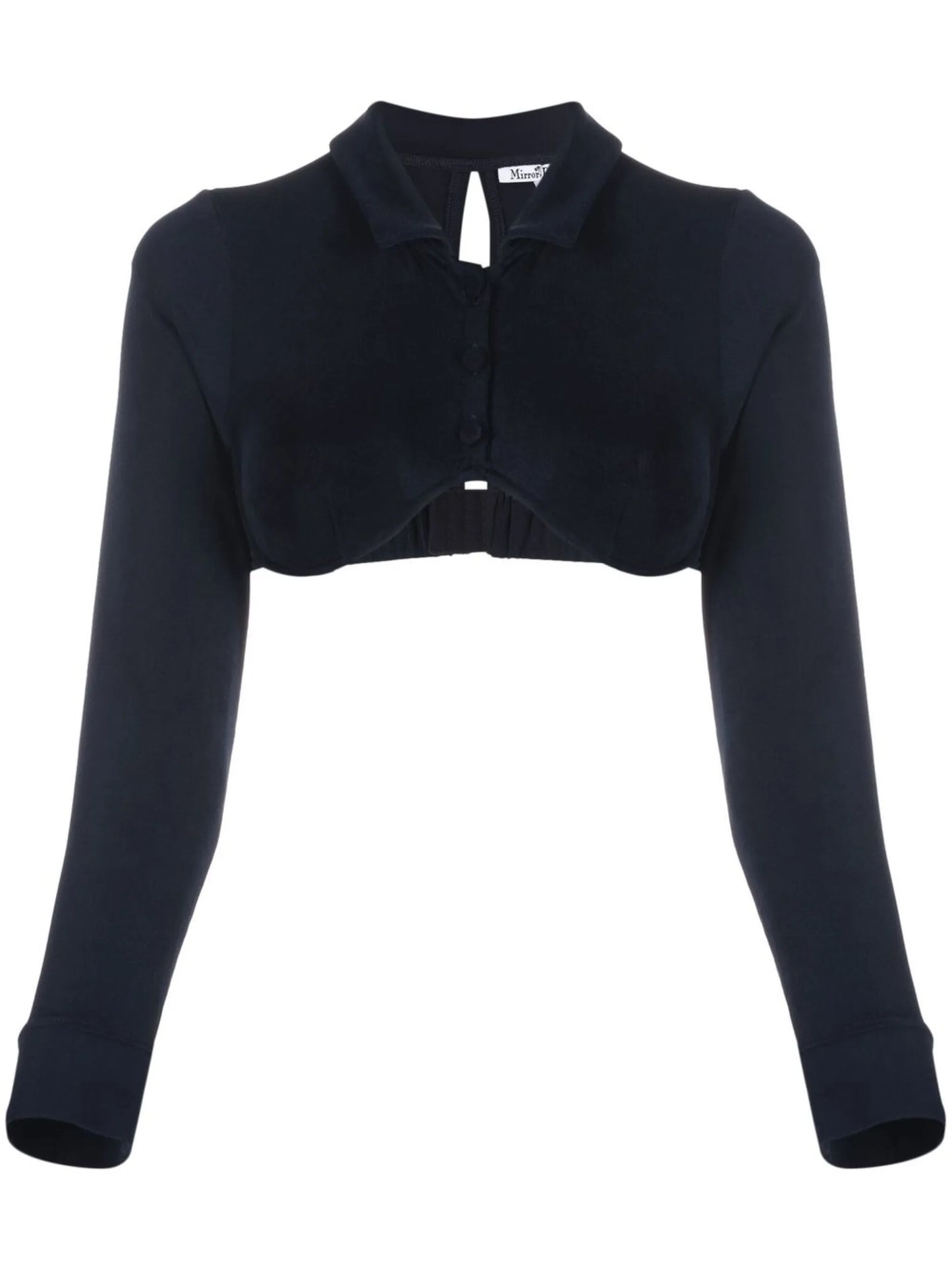 cropped button-front shirt