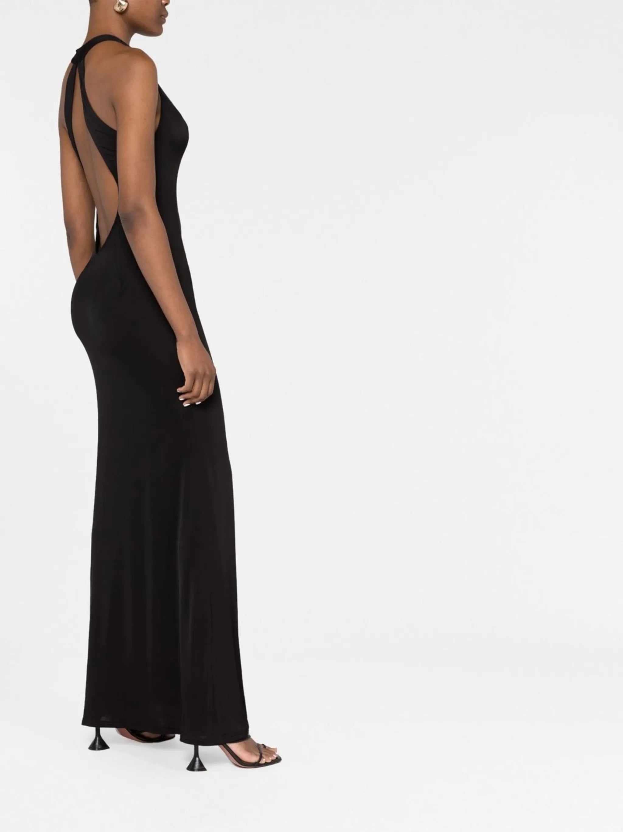 Black High Sea Open Back Maxi Dress