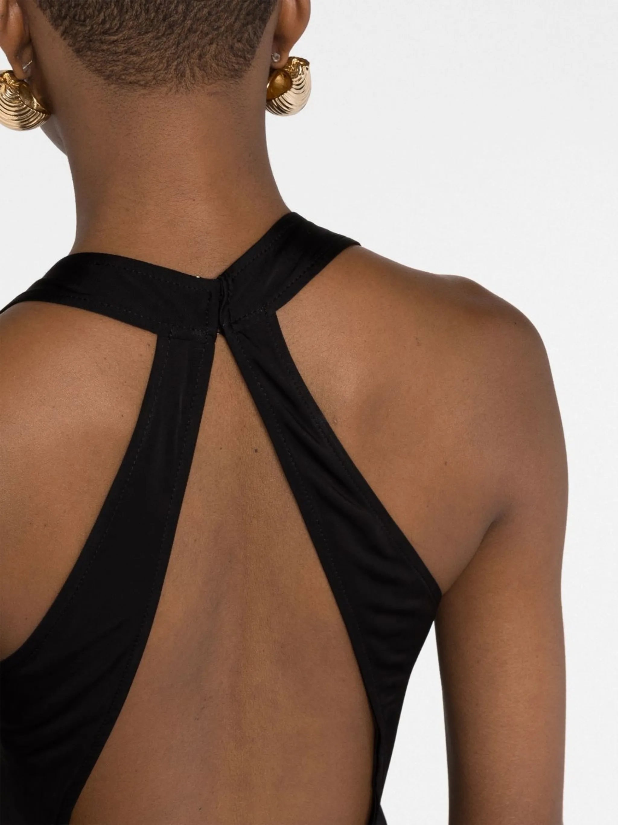 Black High Sea Open Back Maxi Dress