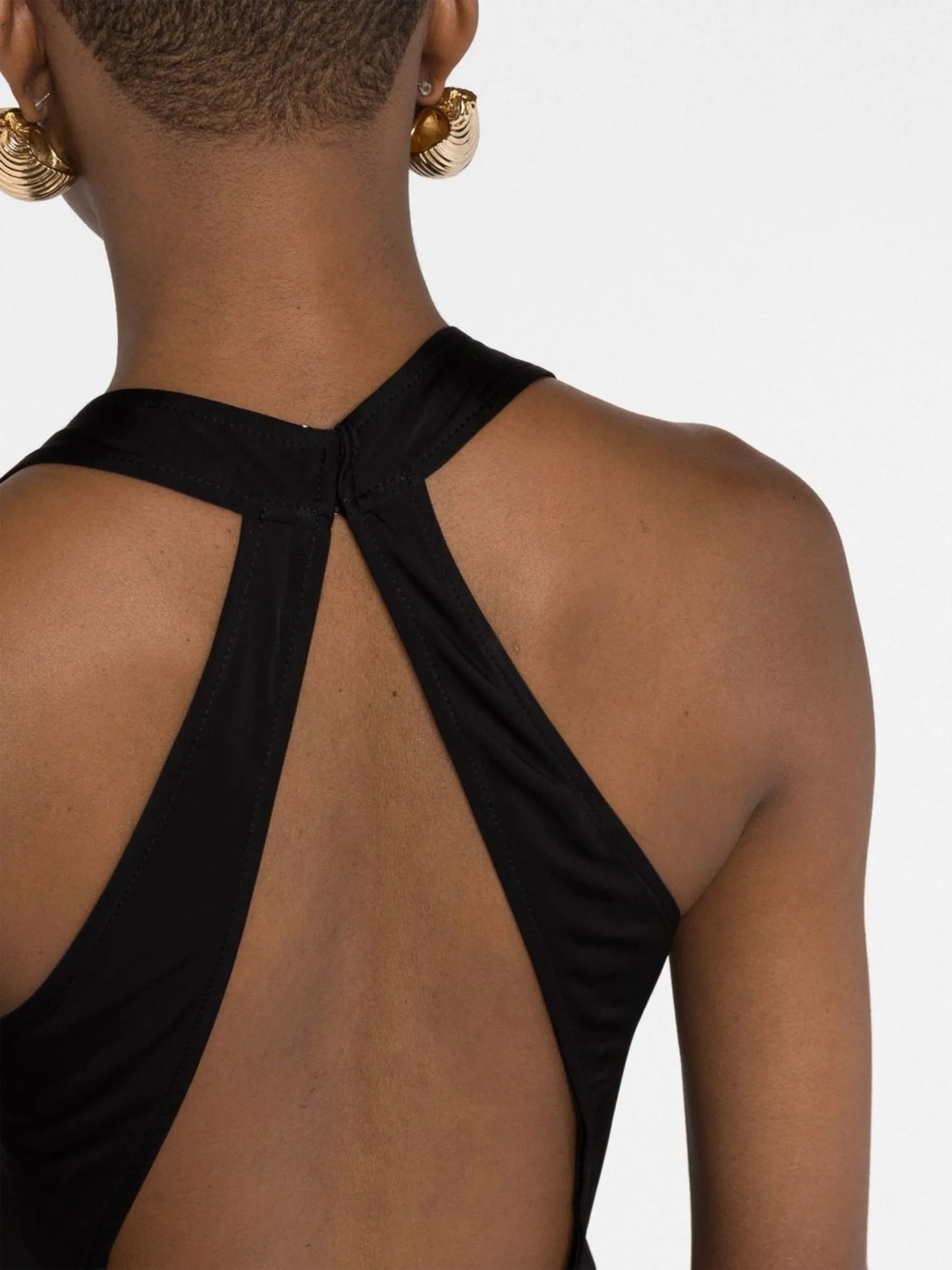Black High Sea Open Back Maxi Dress