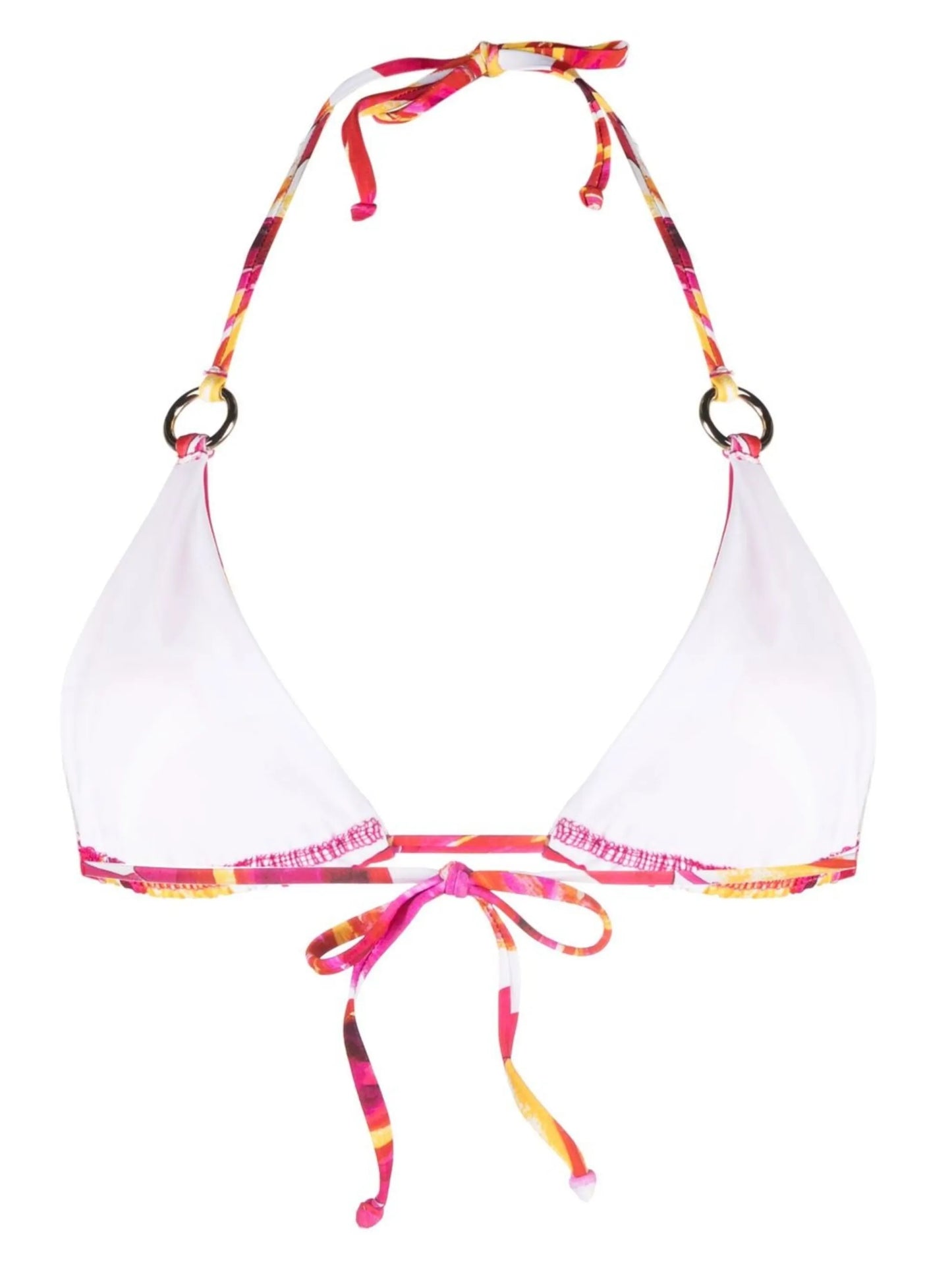 abstract-pattern low-rise bikini top