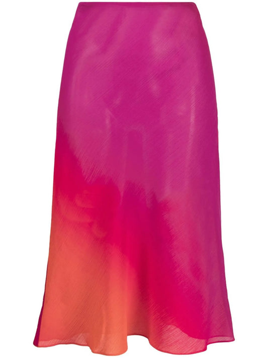 Bias gradient-effect midi skirt